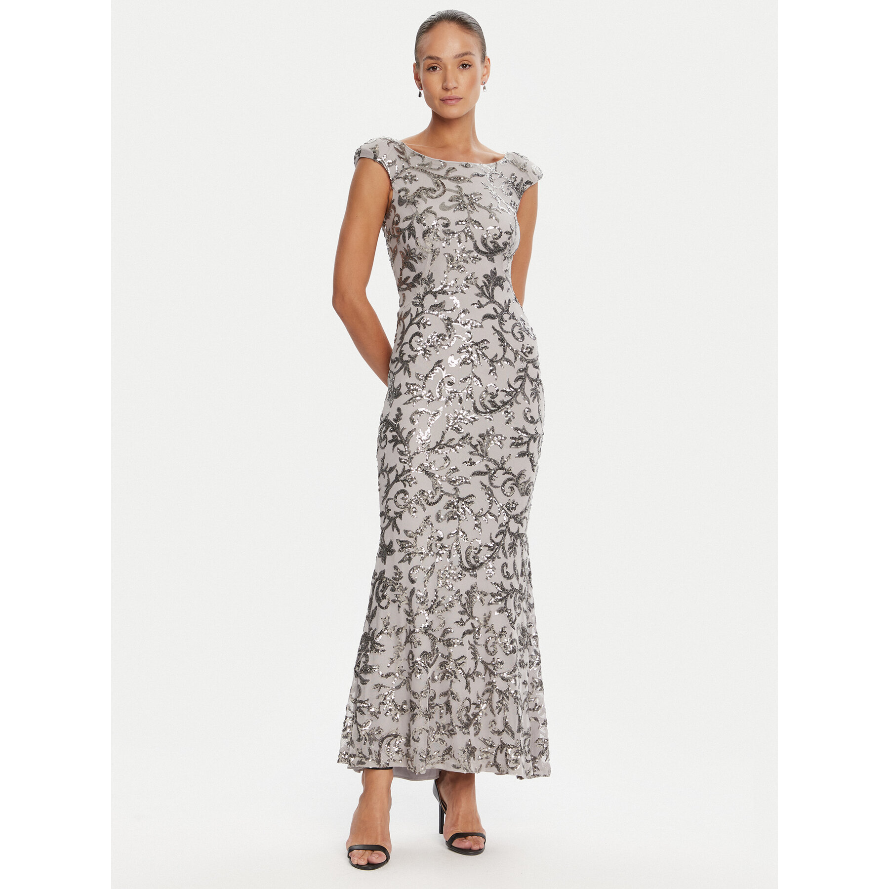 Rinascimento Abendkleid CFC0125132003 Grau Slim Fit