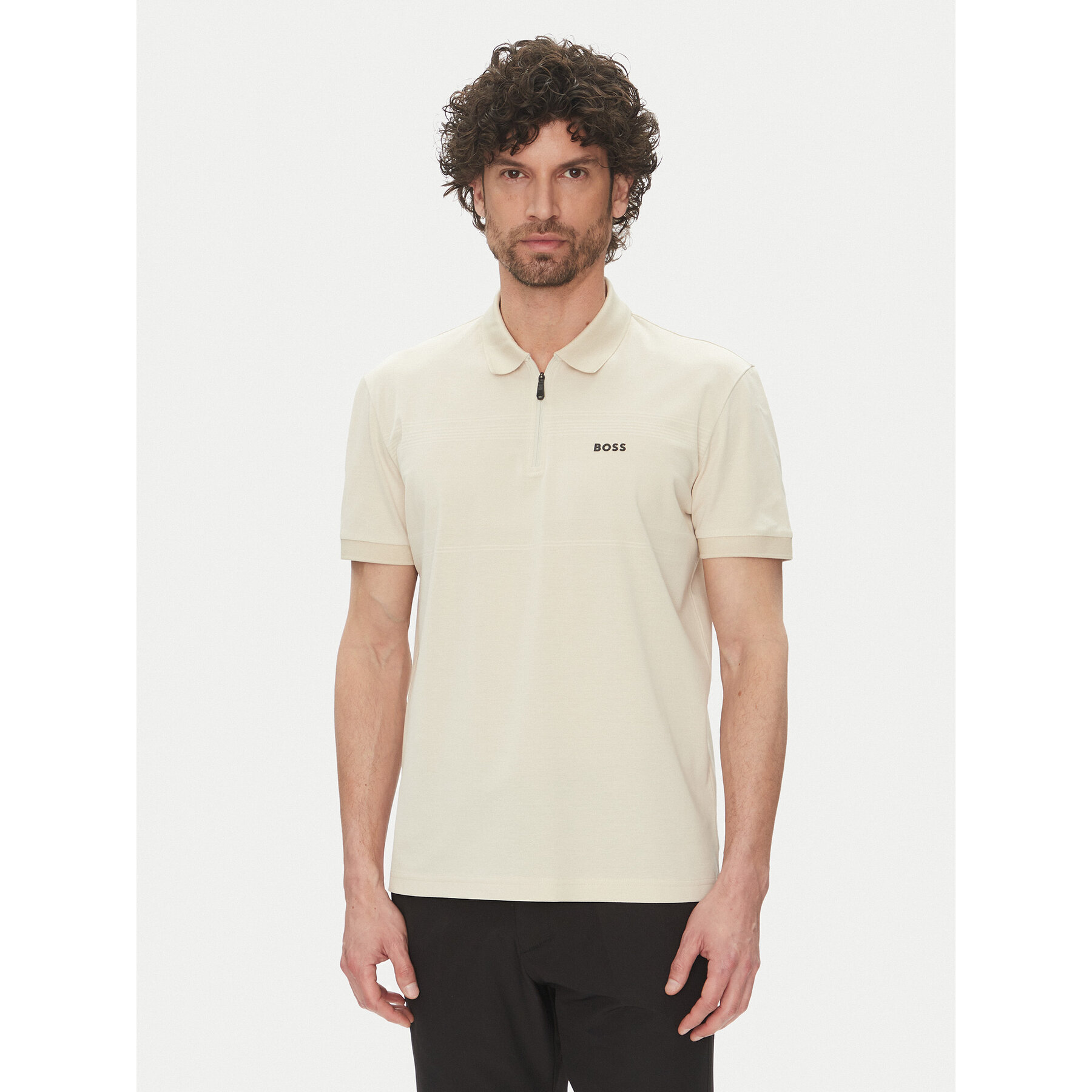BOSS Polo majica Philix Pima 50538177 Bež Regular Fit