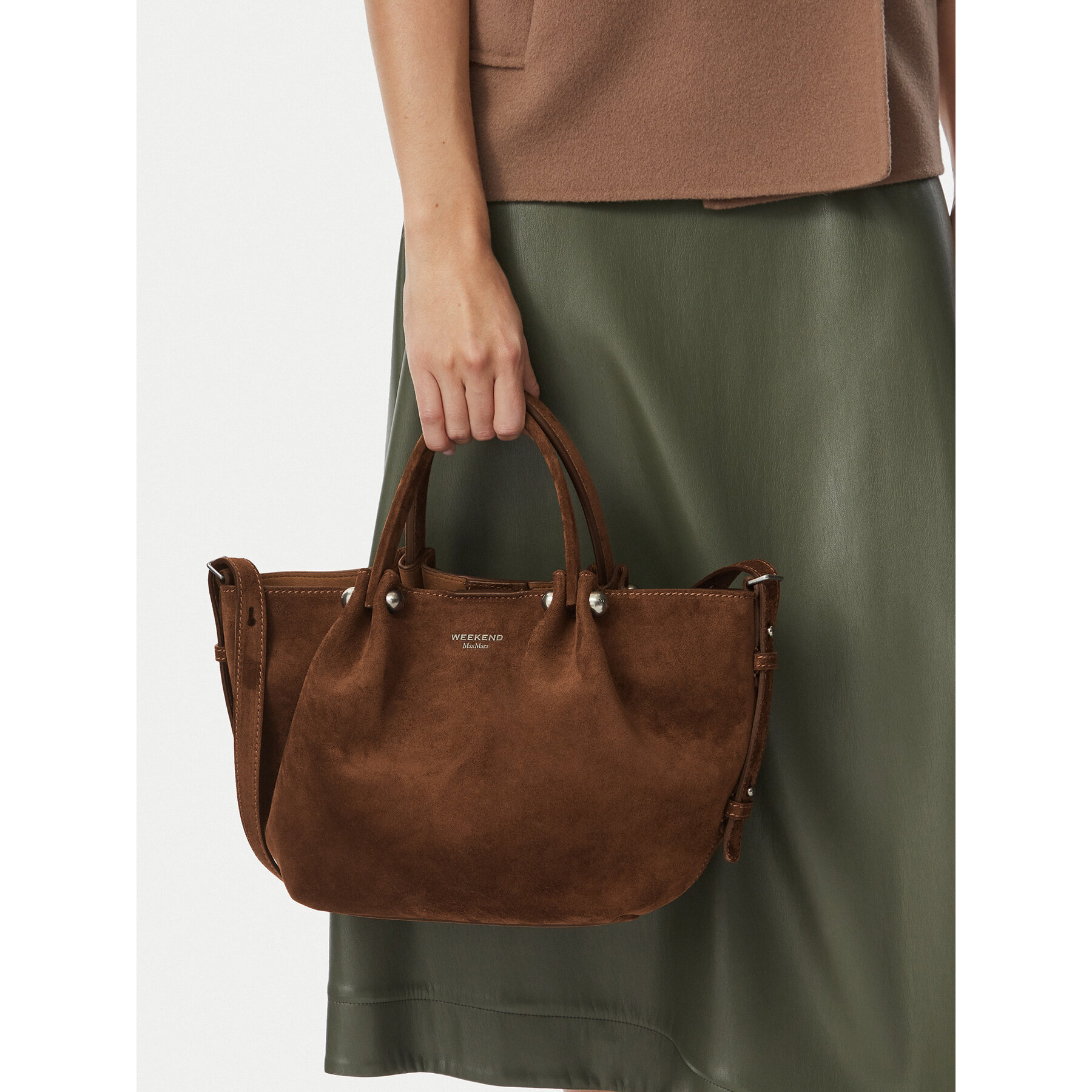 Ročna torba Weekend Max Mara Wkario 2625516175600 Temno rjava