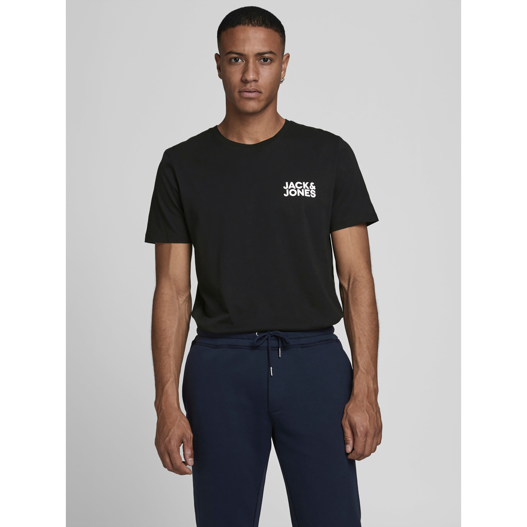 Jack & Jones T-Shirt Corp Logo 12151955 Μαύρο Slim Fit