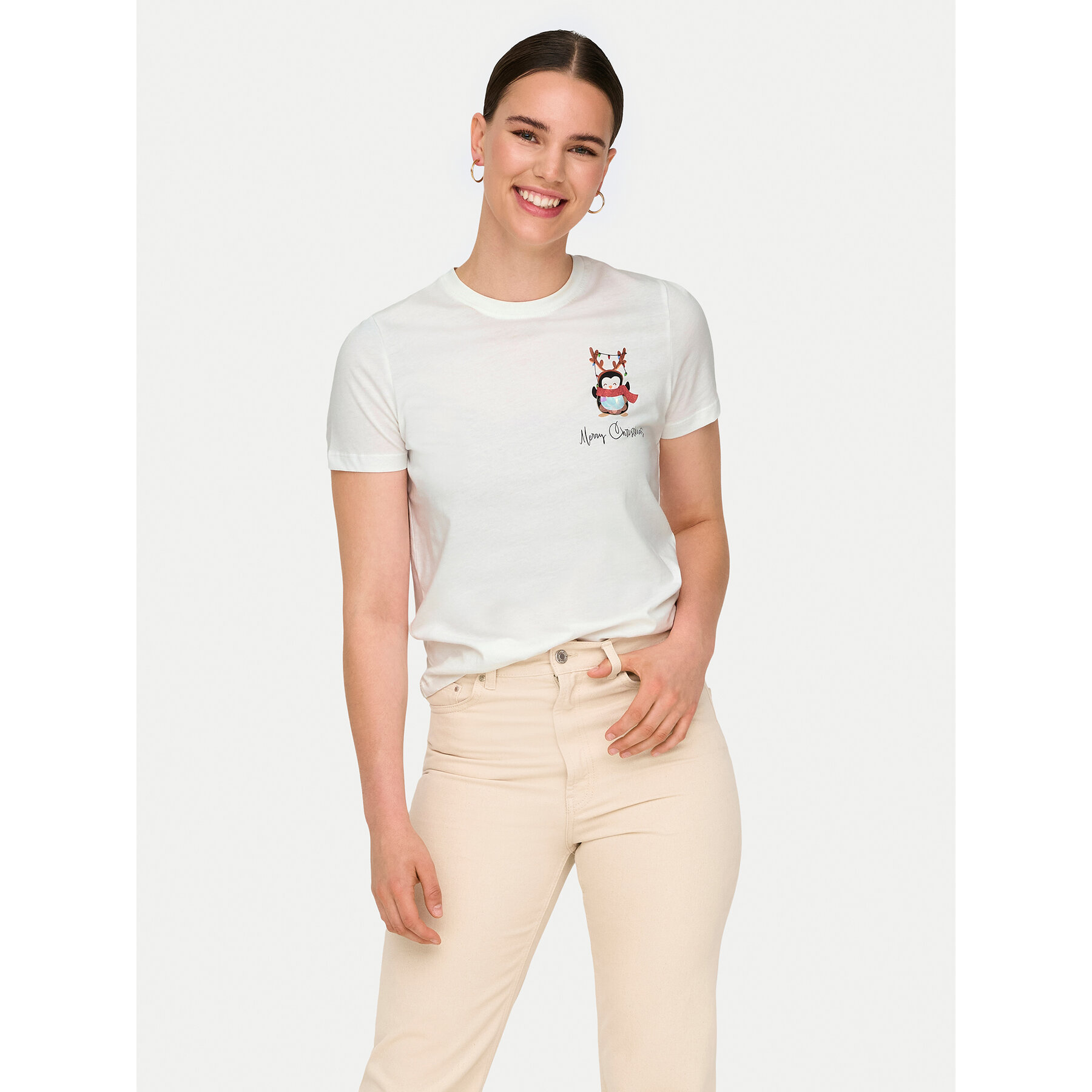 ONLY T-shirt Kita 15331069 Bianco Regular Fit