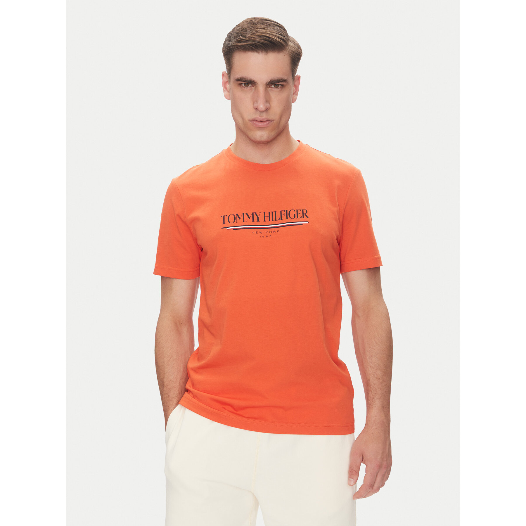 Tommy Hilfiger Póló Brand Love MW0MW40324 Narancssárga Regular Fit