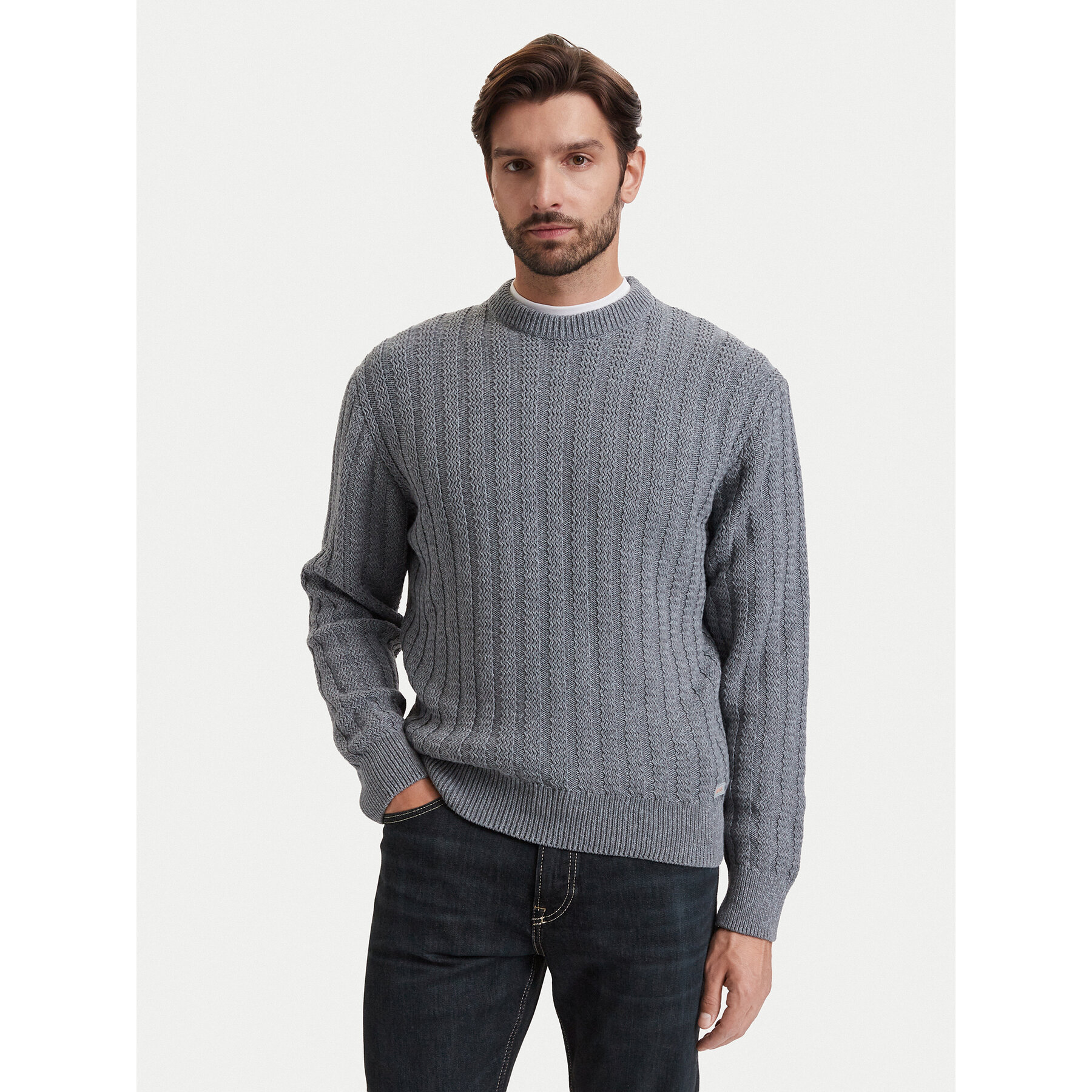 BOSS Pullover Arakingo 50565119 Grau Relaxed Fit