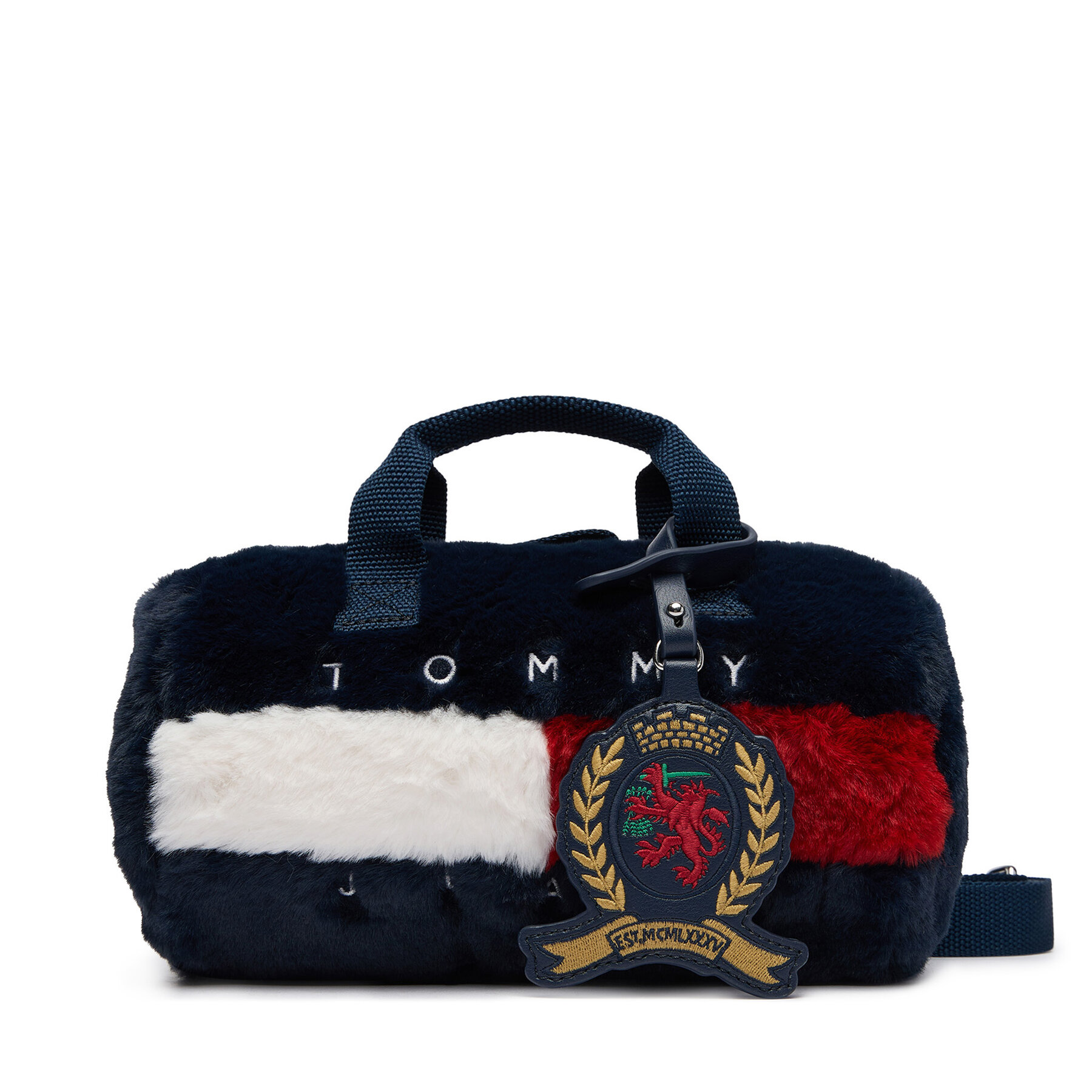 Kabelka Tommy Jeans Tjw Archive Fur Micro Duffle AW0AW19080 Tmavomodrá