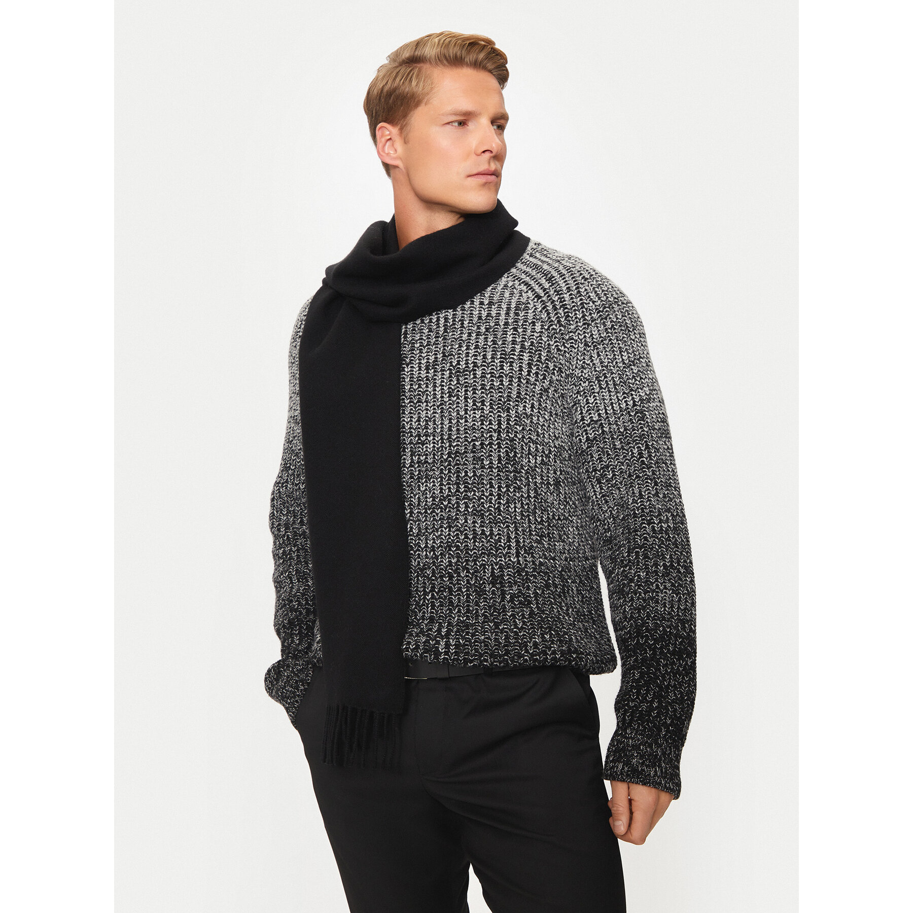 Šál BOSS Naster 50517218 Čierna