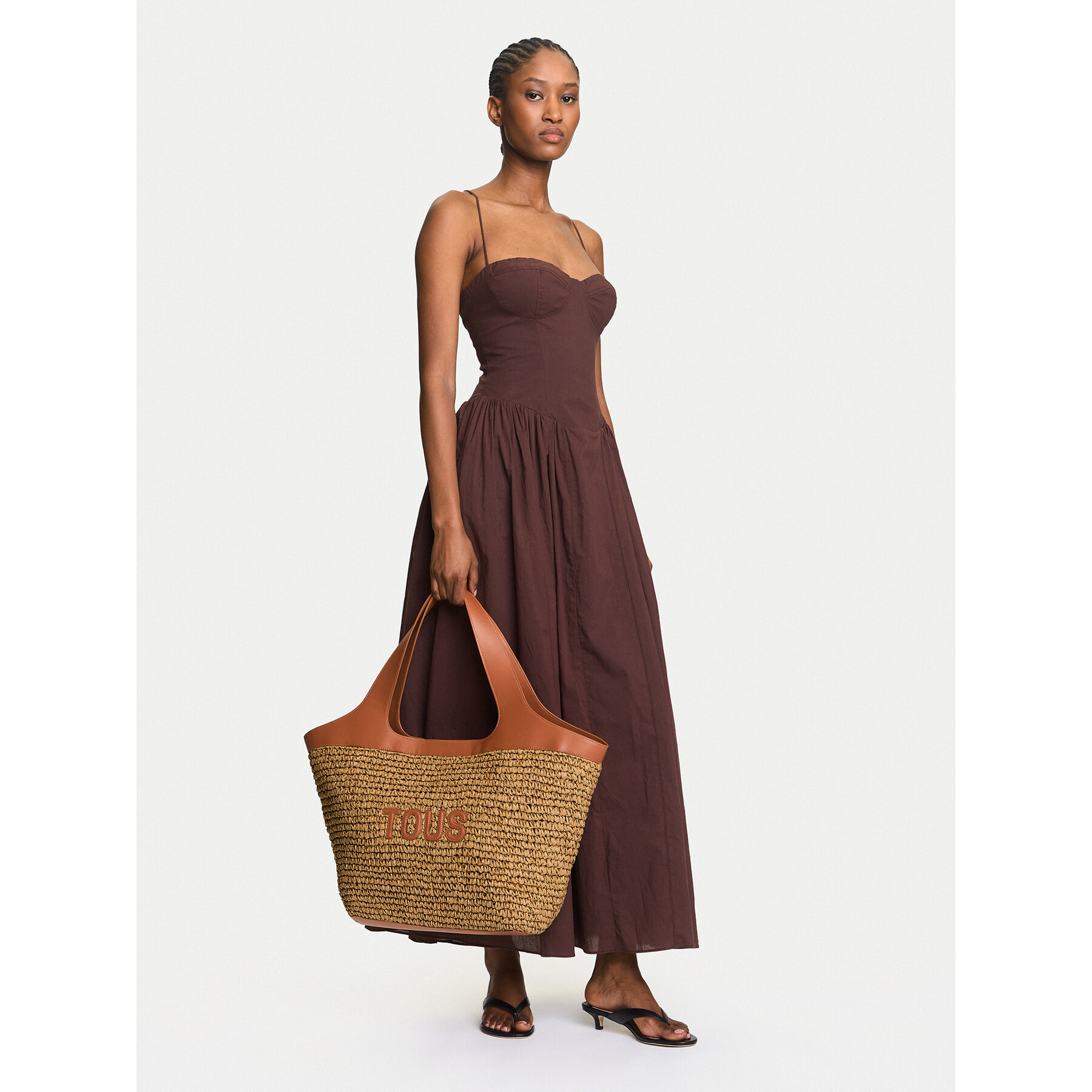 Дамска чанта TOUS Lirio Rafia 2002205243 Кафяв