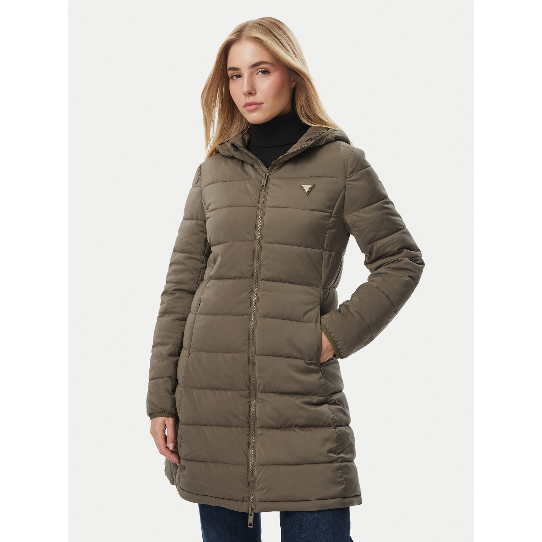 Guess Winterjacke V4YL05 WF3X0 Khakifarben Regular Fit