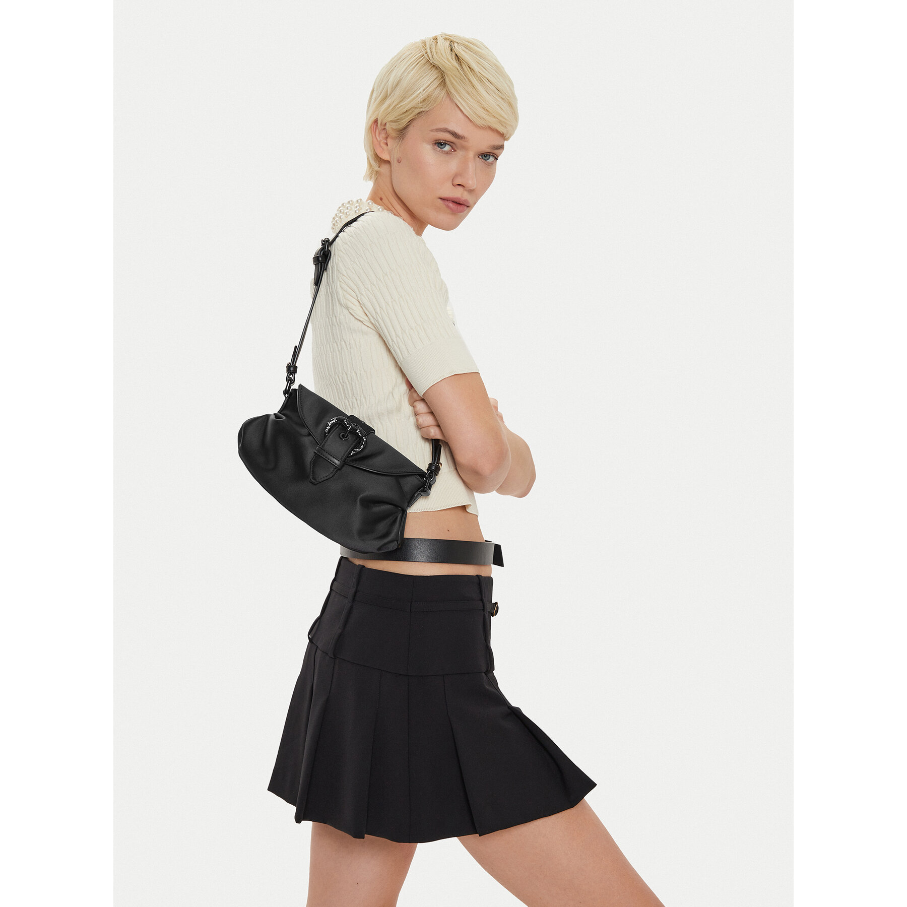 Τσάντα PINKO Jolene Shoulder Mini AI 24-25 PLTT 102802 A20E Μαύρο