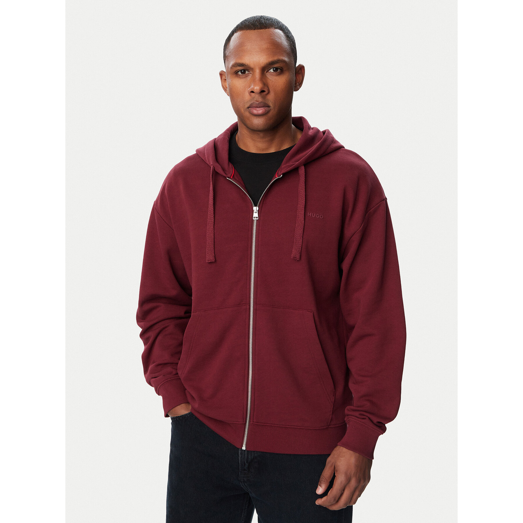 HUGO Sweatshirt Dapozip 50548651 Dunkelrot Relaxed Fit