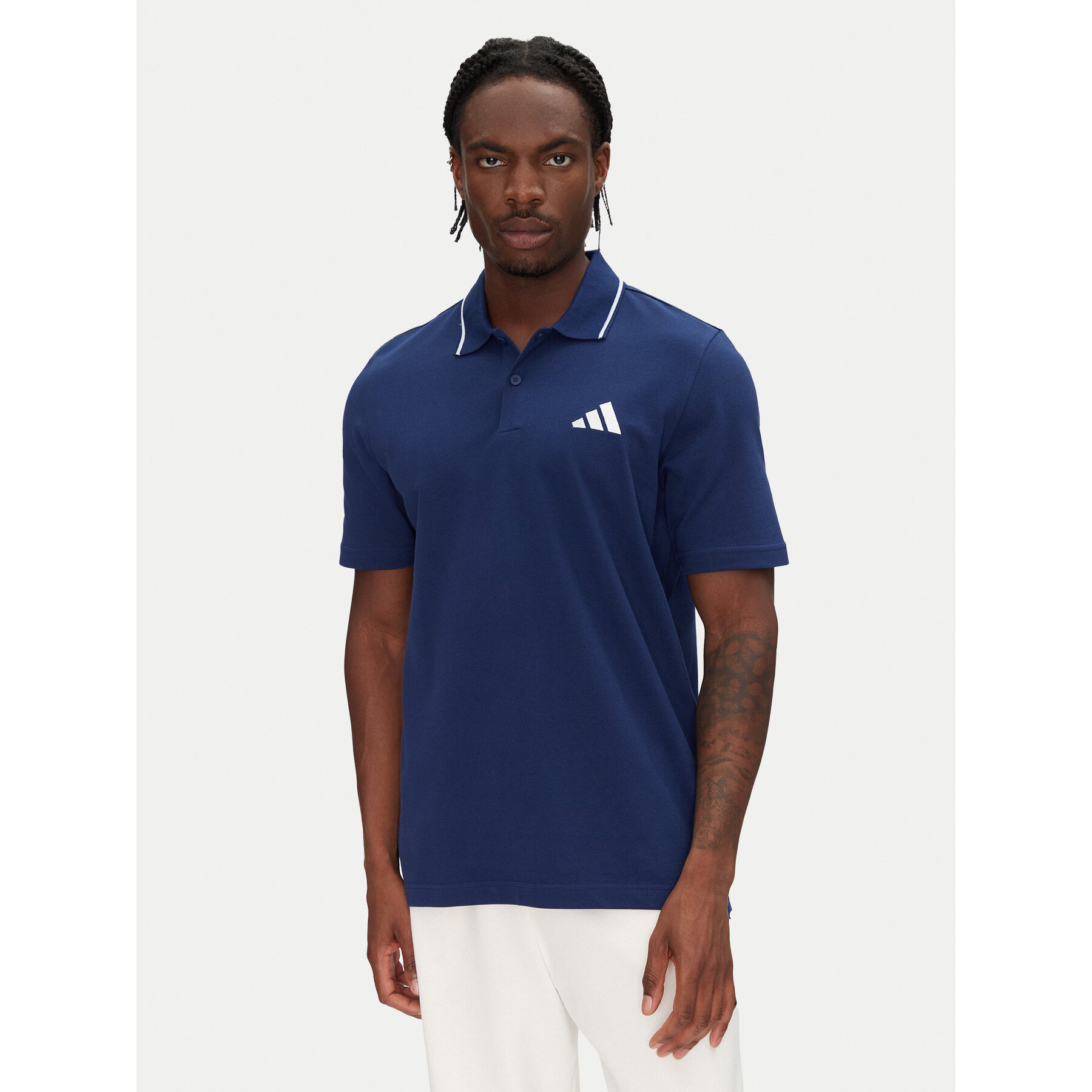 adidas Polo Essentials Small Logo JE9021 Blu Scuro Regular Fit