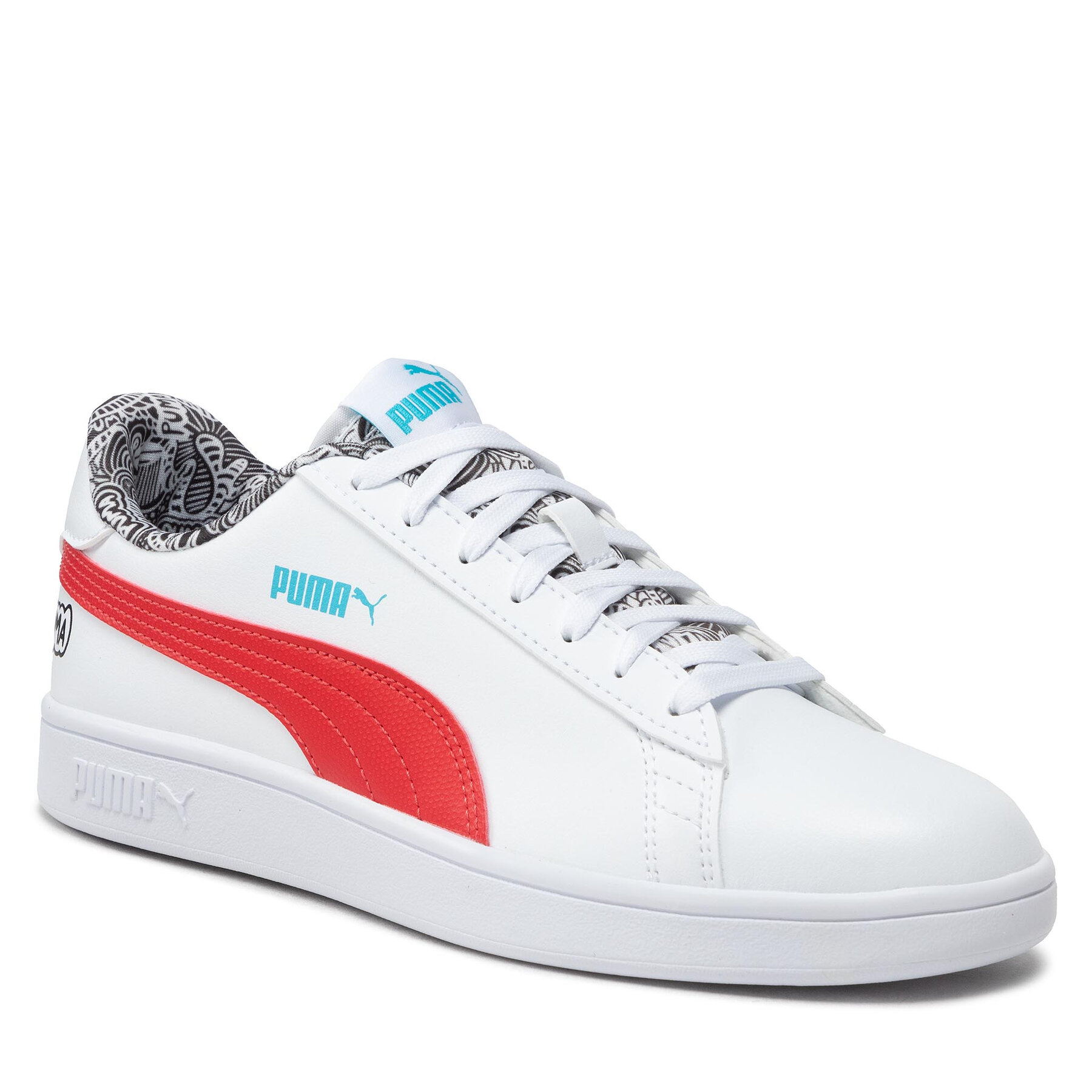 Sneakers Puma Smash V2 Me Happy 386396 01 White/Red/Blue/Atoll/Black 386396 imagine noua