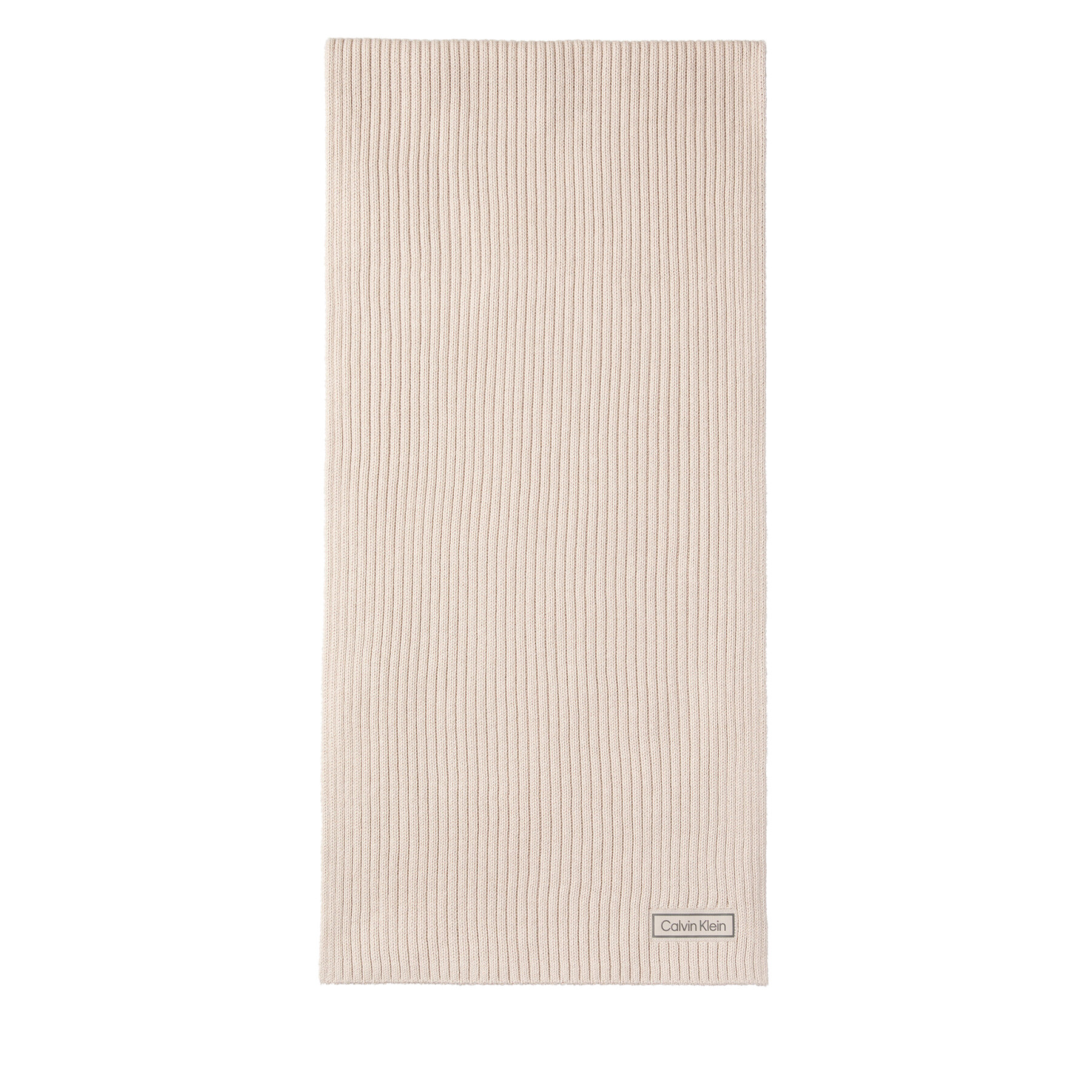Πασμίνα Calvin Klein Patch Chunky Rib Cotton Scarf LV04D8055G Μπεζ
