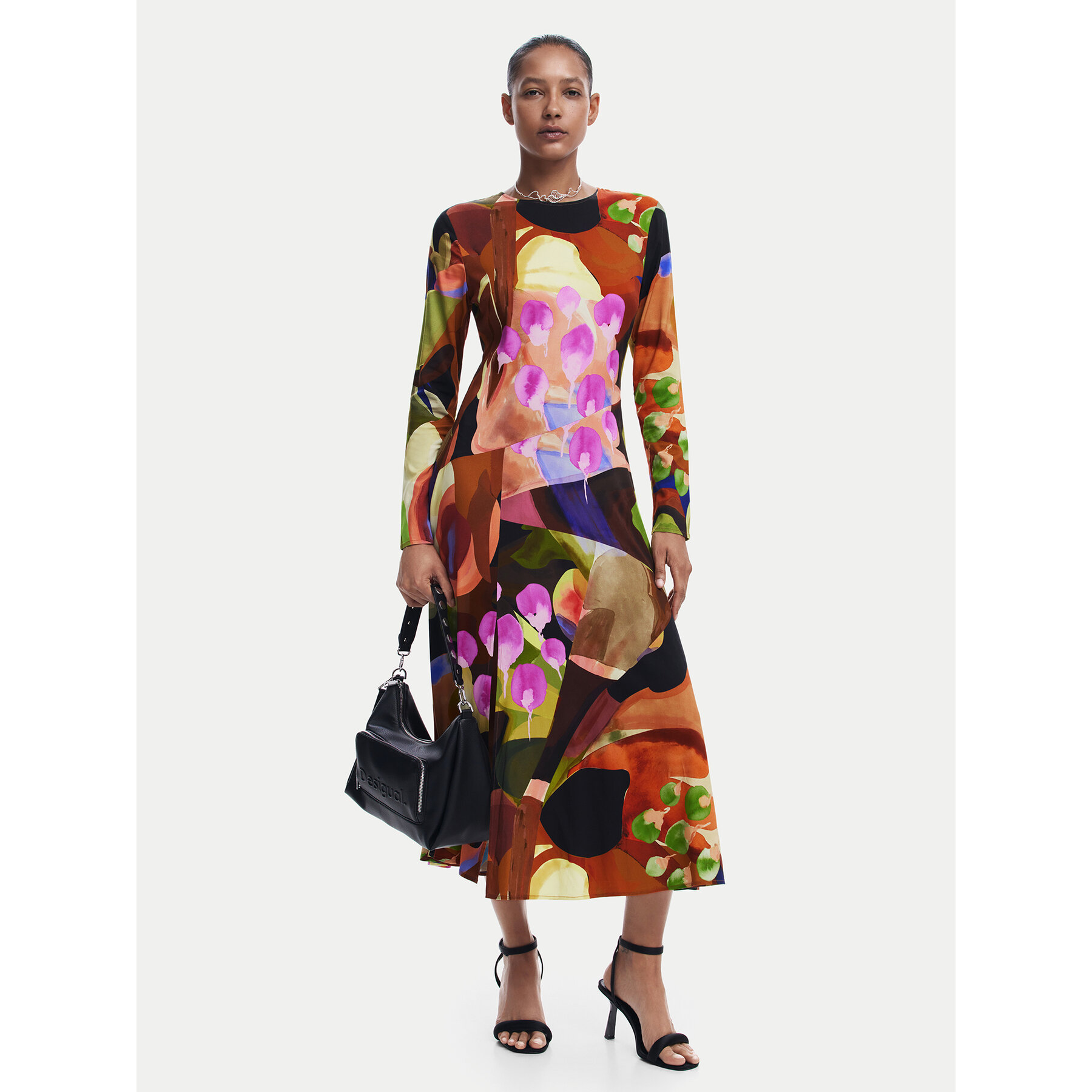 Desigual Kleid für den Alltag Petals Lacroix 24WWVW18 Bunt Regular Fit