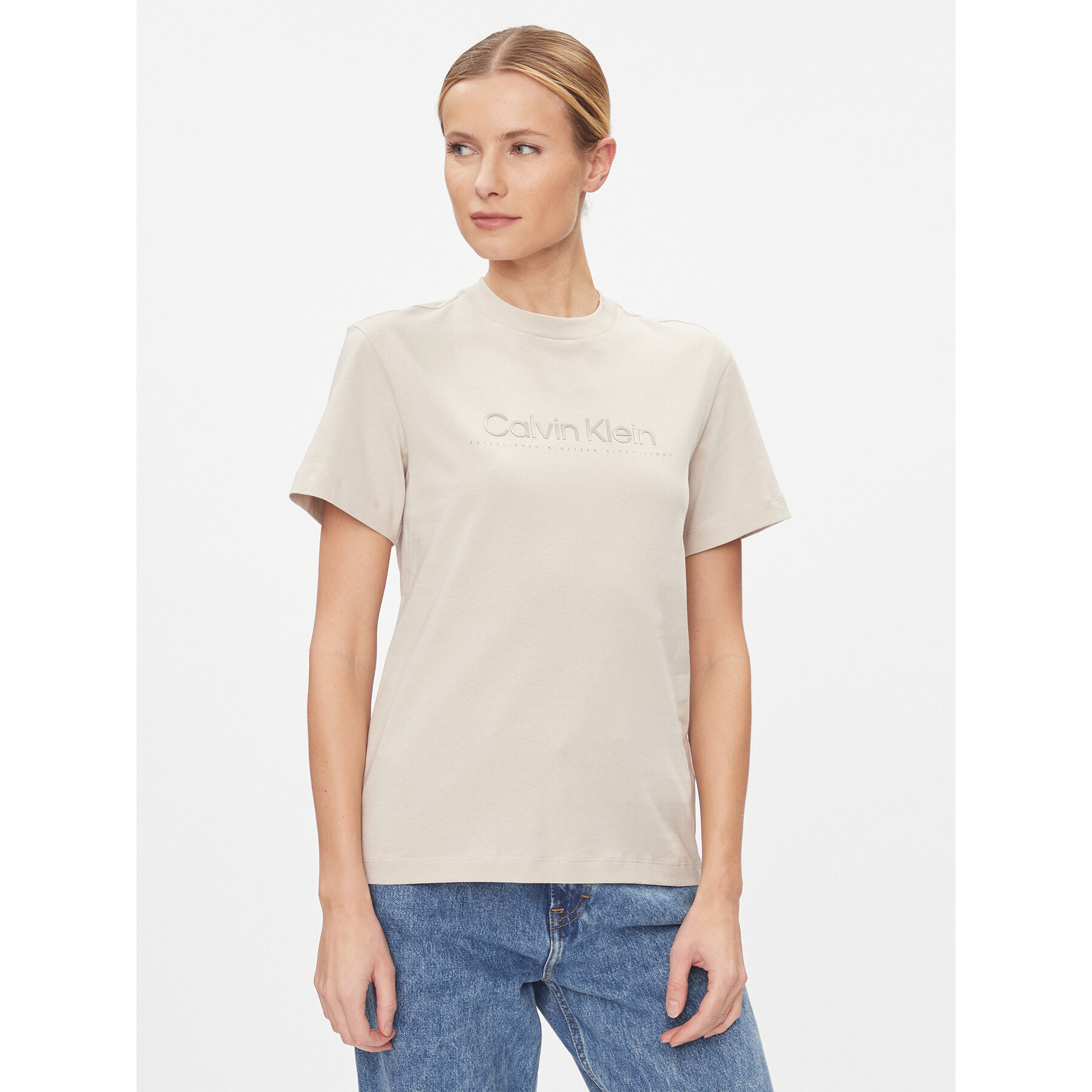 Calvin Klein T-Shirt Graphic K20K206753 Γκρι Regular Fit