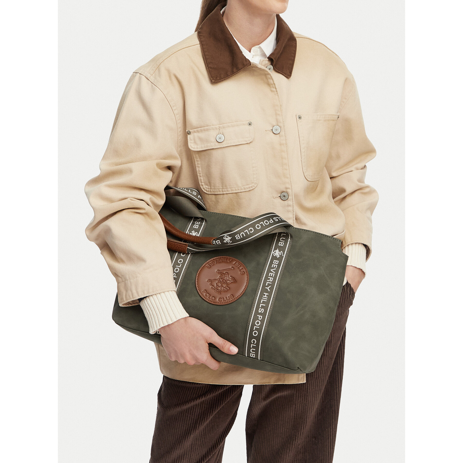 Kabelka Beverly Hills Polo Club CWBEO-BHPC-L-007-10 Kaki