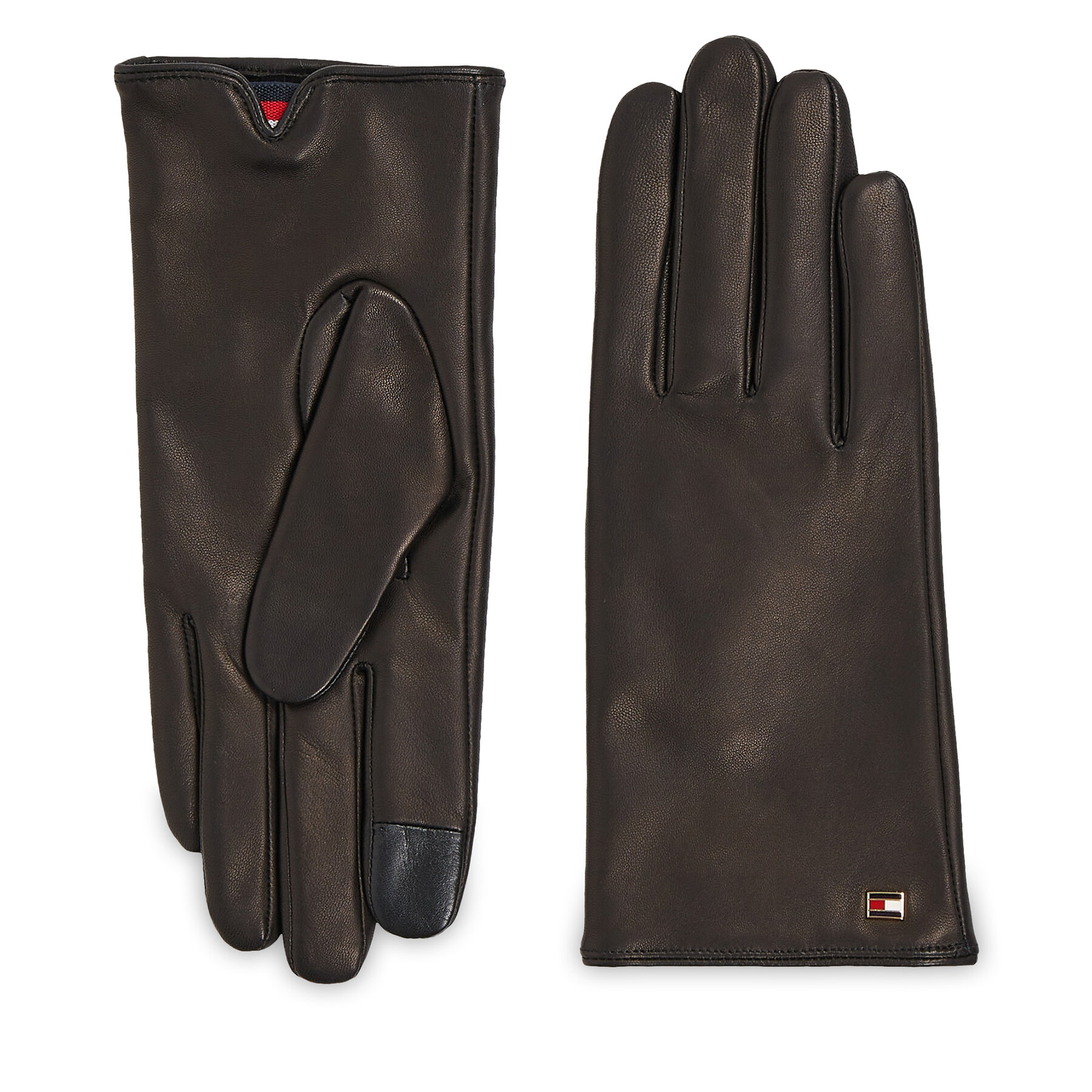 

Жіночі рукавички Tommy Hilfiger Essential Flag Leather Gloves AW0AW15360 Black BDS, Чорний