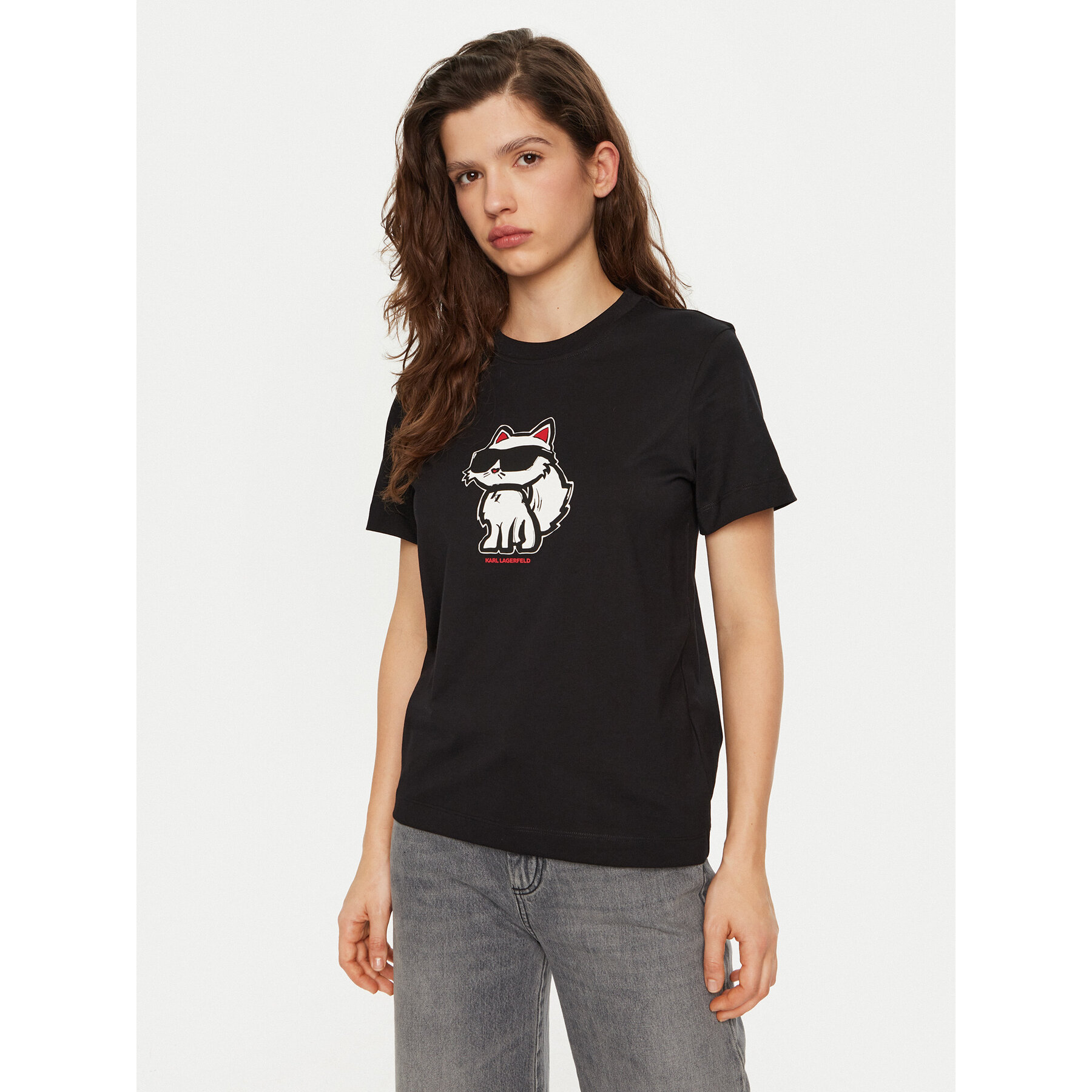KARL LAGERFELD T-shirt A1W17128 Crna Regular Fit