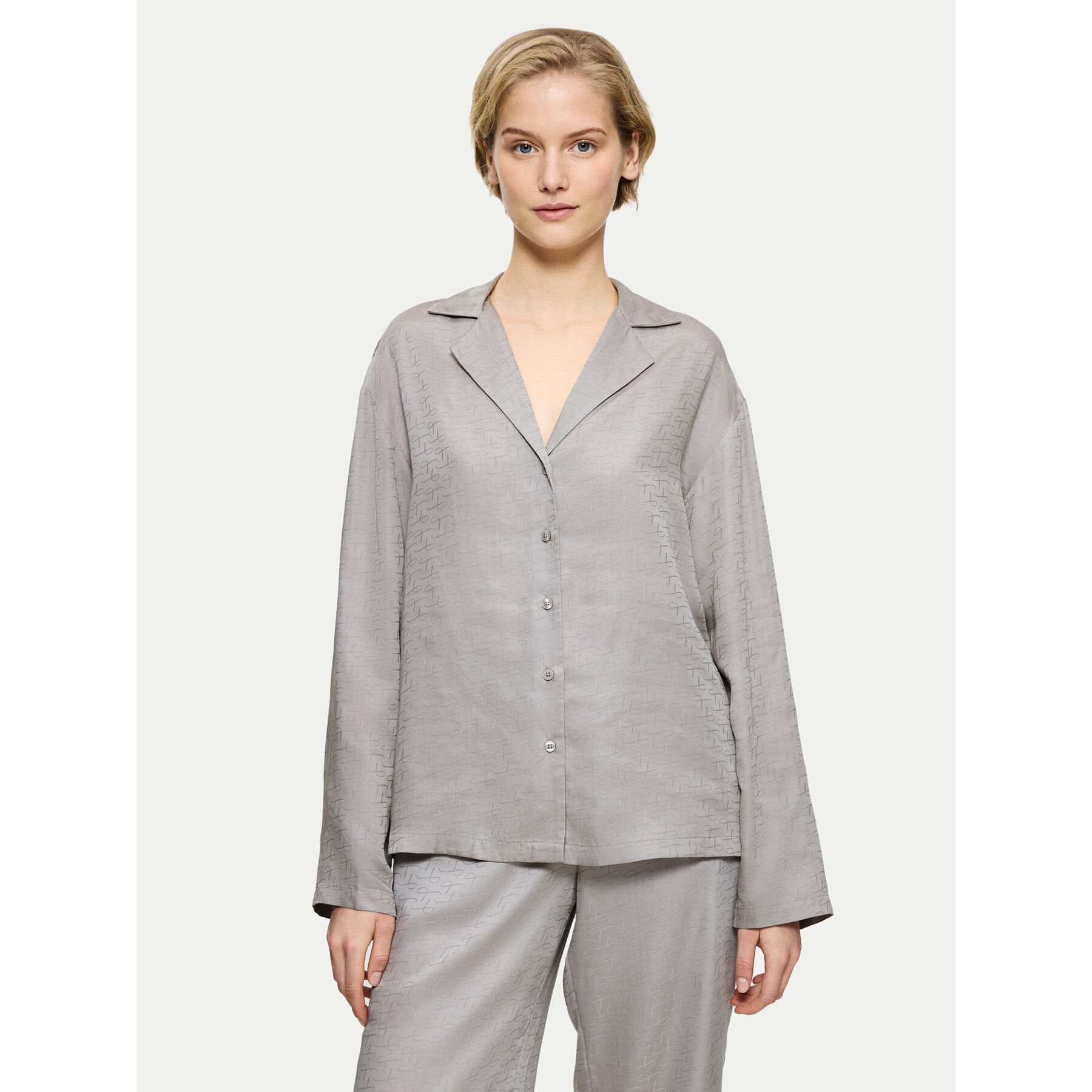 Triumph Μπλούζα πιτζάμας Silky Sensuality 10221063 Γκρι Relaxed Fit