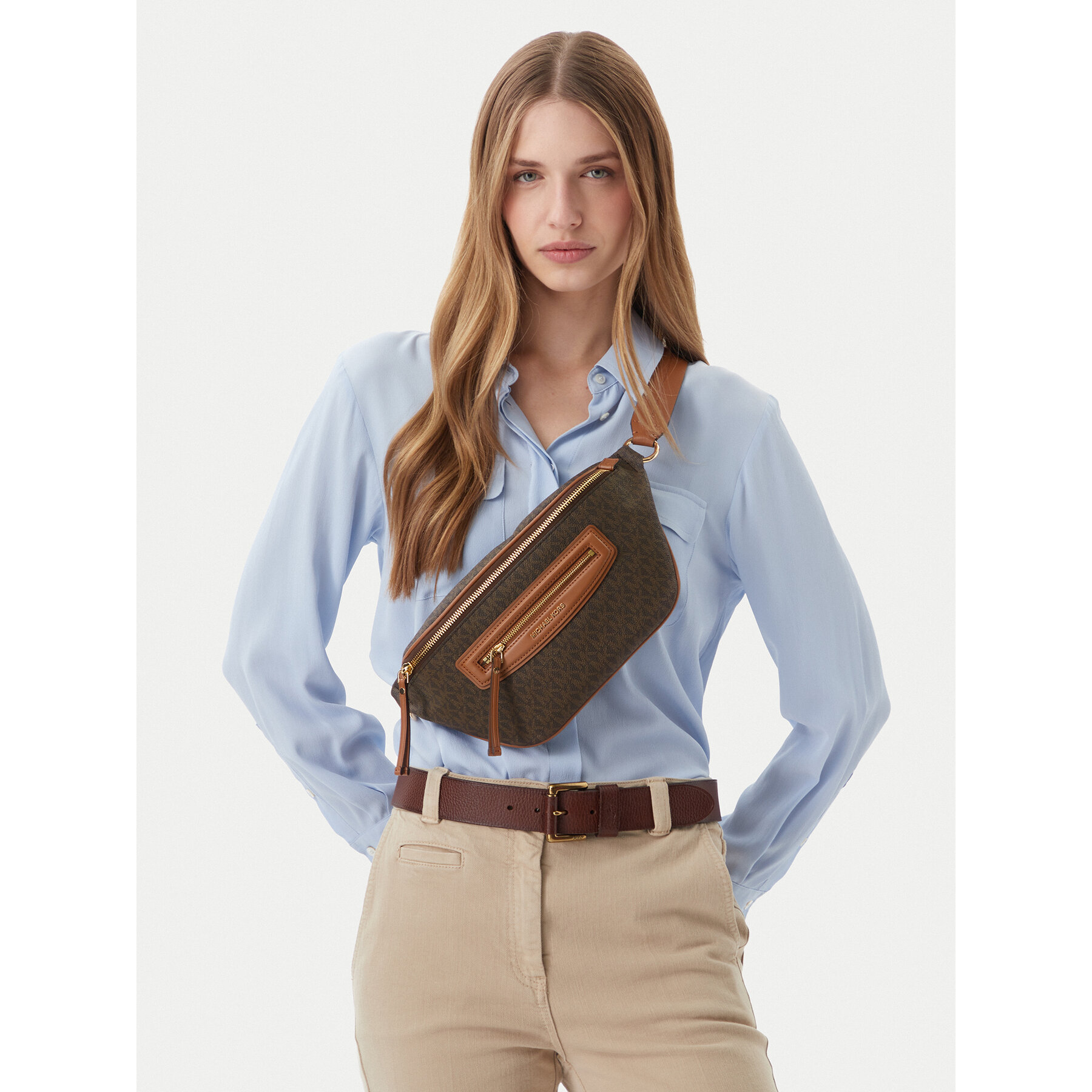 Kabelka MICHAEL Michael Kors Jet Set 30S6GTVM8B Hnedá