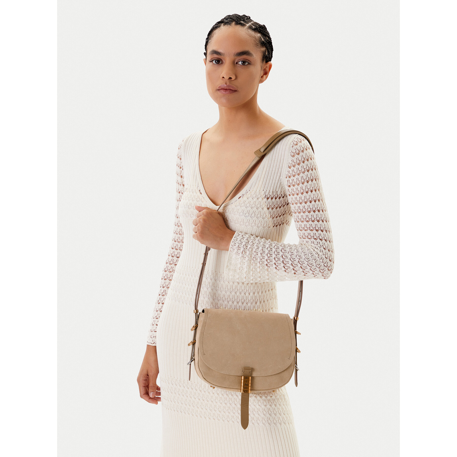 Τσάντα PINKO Saddle Classic PE 25 PLTT 103830 A29N Μπεζ