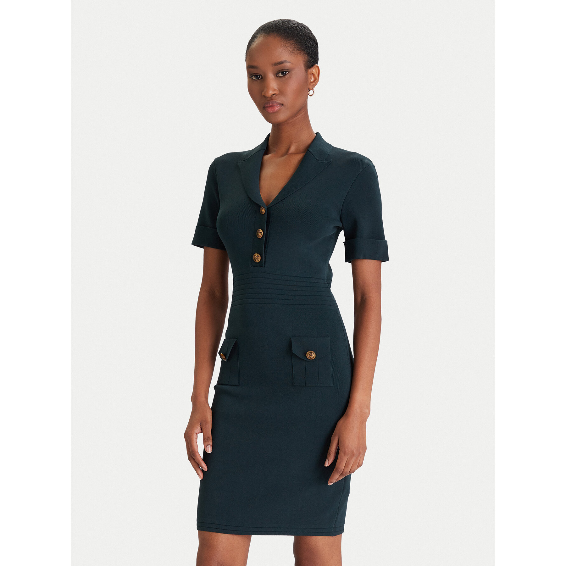 Guess Strickkleid W5YK29 Z0130 Grün Slim Fit