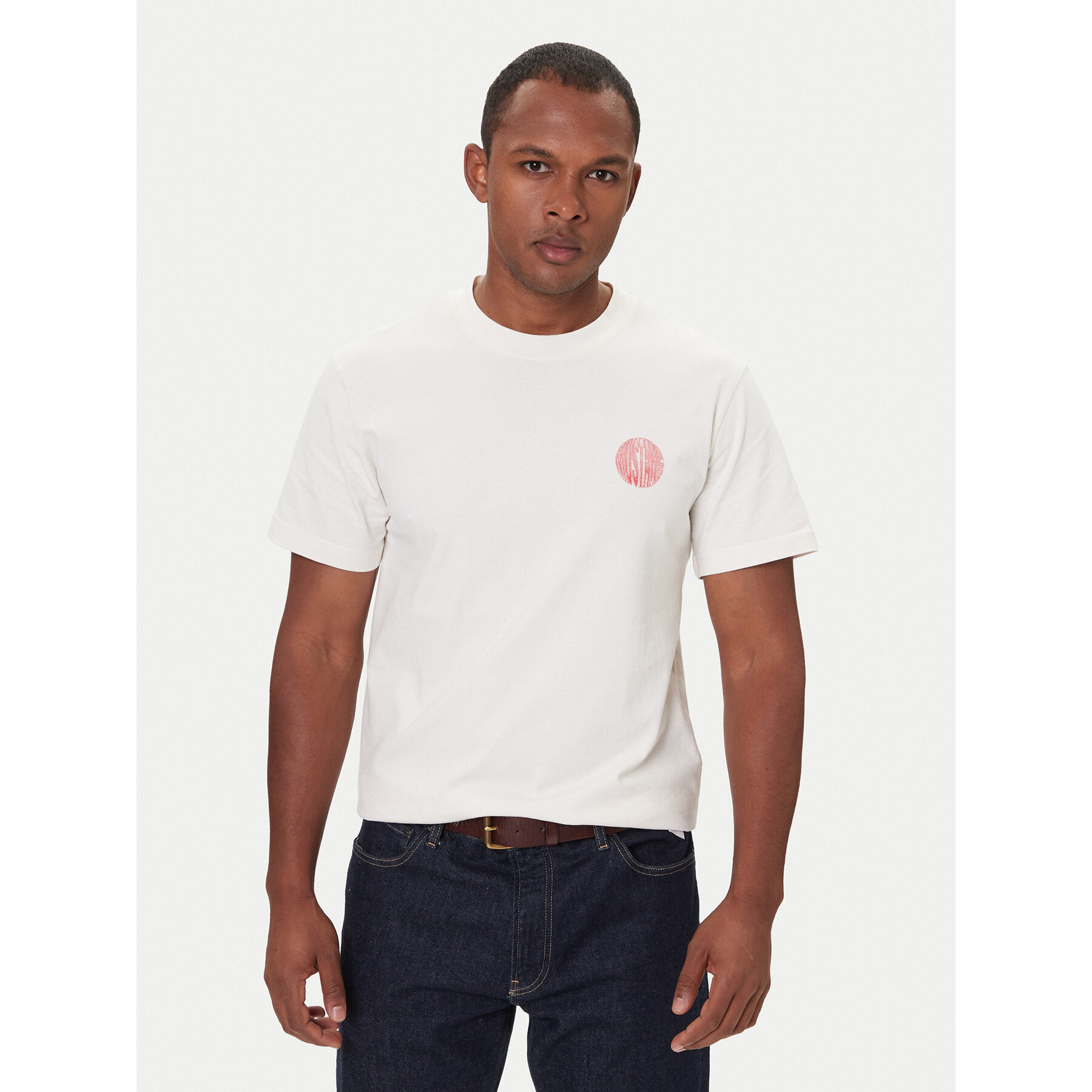 Mustang Camiseta Akron 1016869 Écru Relaxed Fit