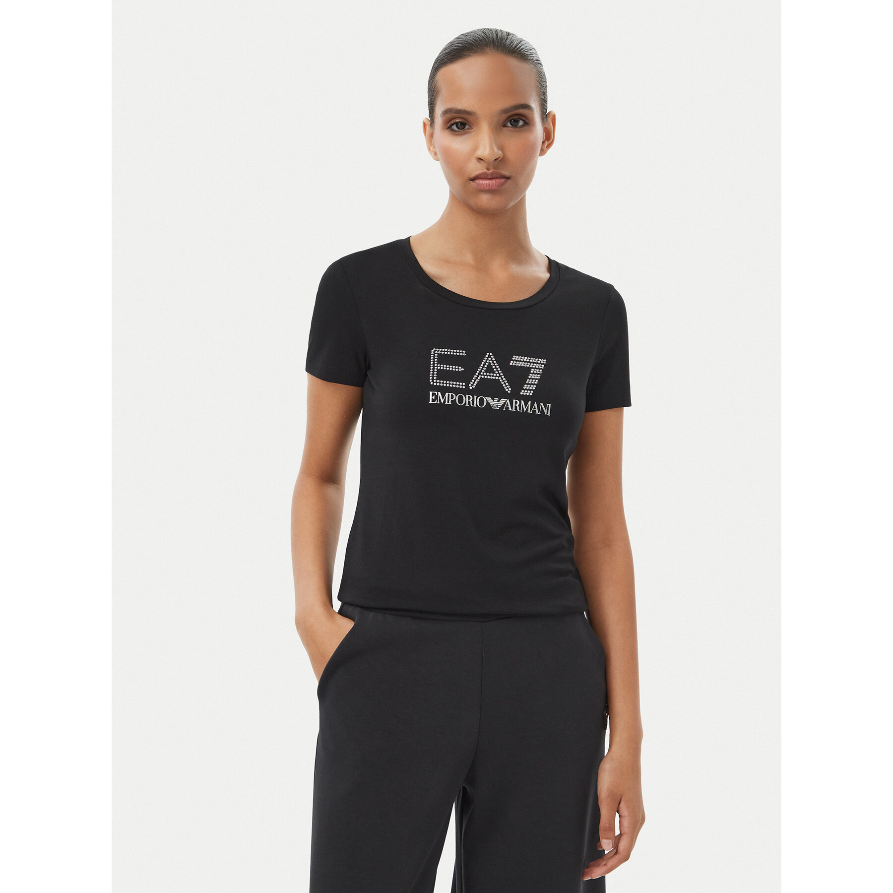 EA7 Emporio Armani T-Shirt 8NTT67 TJDQZ MC026 Schwarz Slim Fit