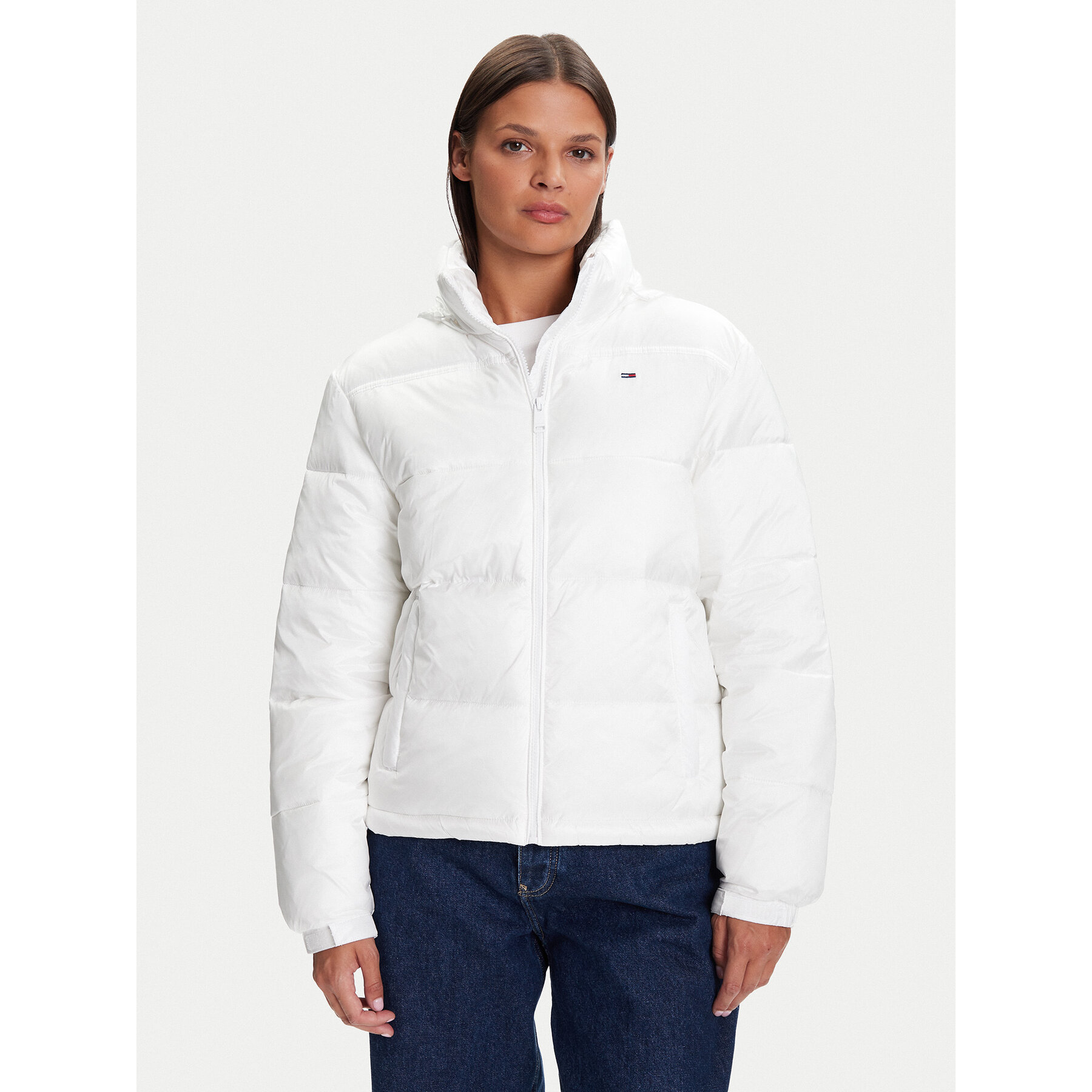 Tommy Jeans Winterjacke DW0DW21619 Weiß Relaxed Fit