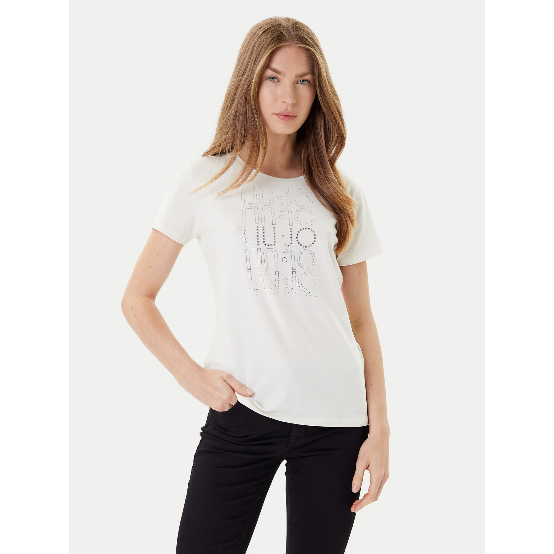 Liu Jo Sport T-Shirt TF5166 JS003 Écru Regular Fit