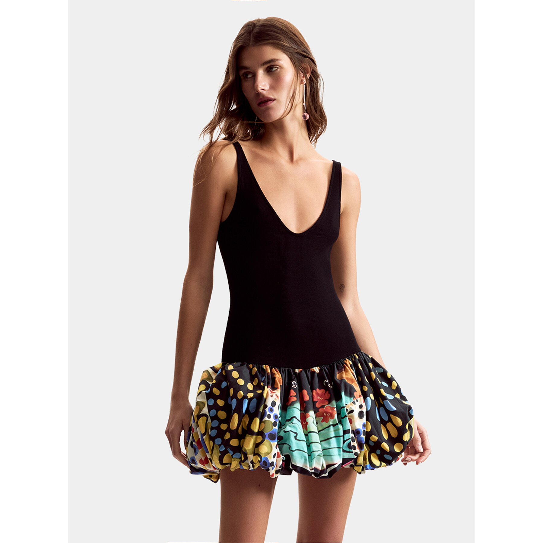 Desigual Coctailkleid Sparckler Lacroix 26SWVK11 Schwarz Slim Fit
