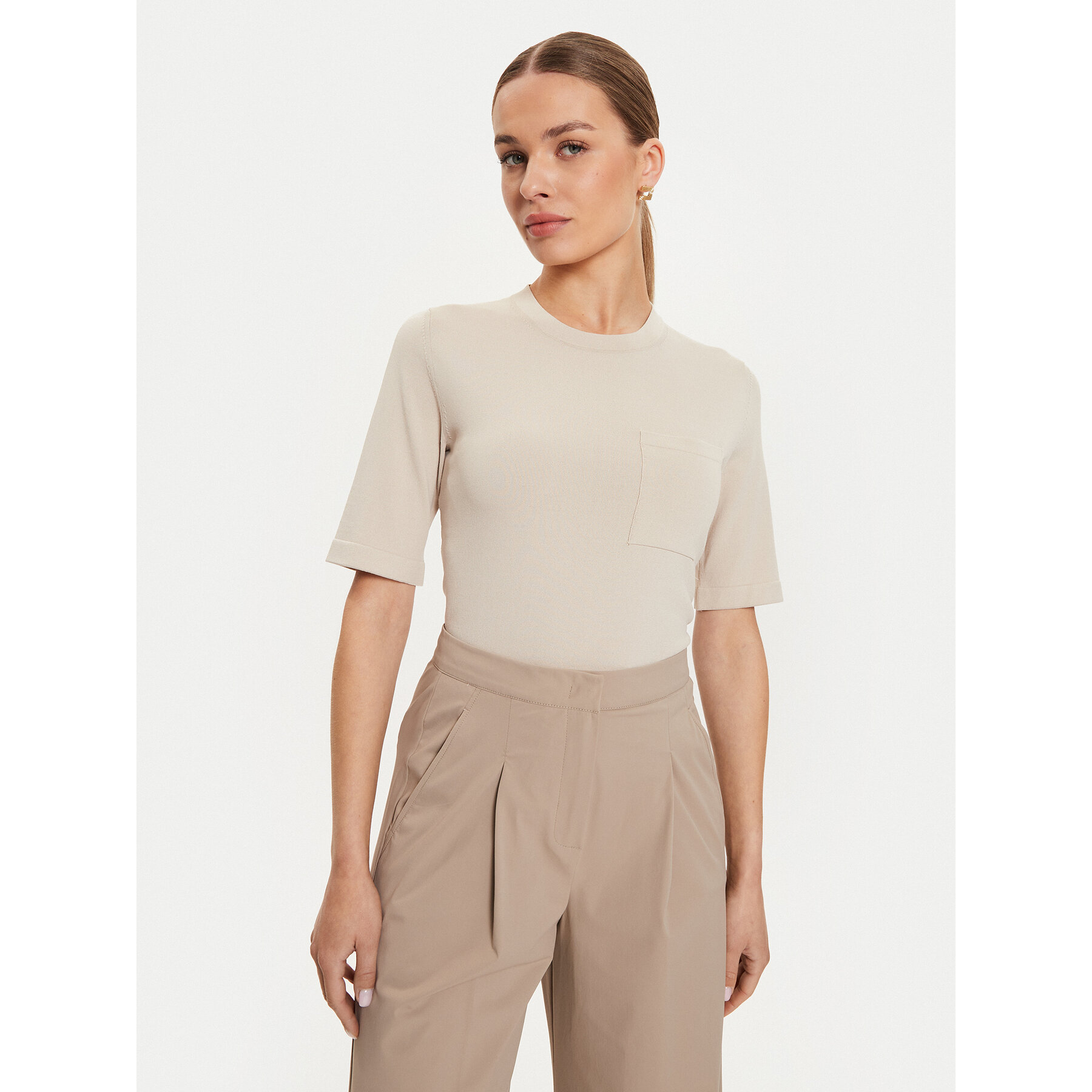 Max Mara Leisure Max Mara Leisure T-Shirt Tahiti 2426366047600 Μπεζ Regular Fit