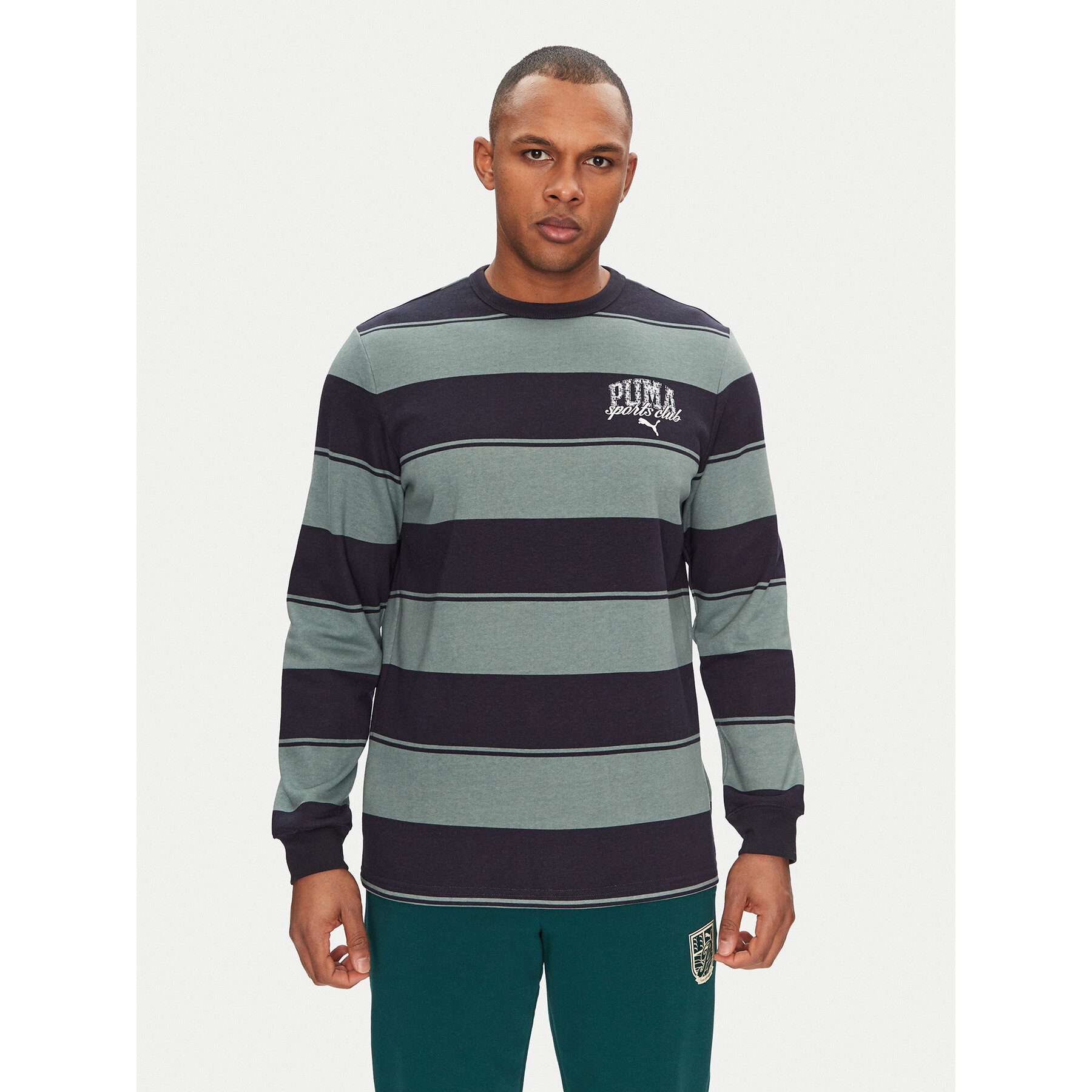 Puma Sweatshirt Class Striped 684647 Grün Regular Fit