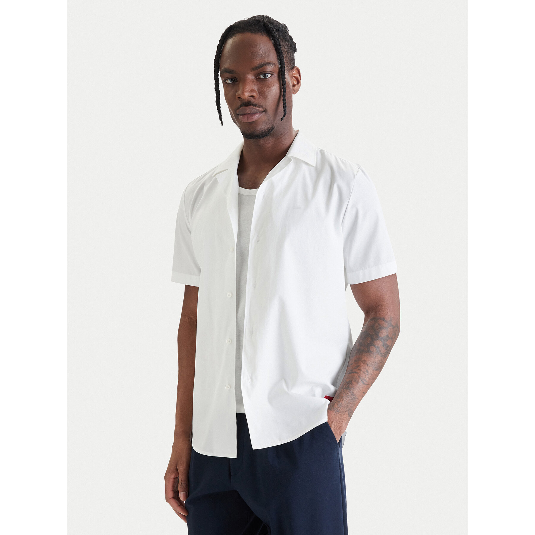 HUGO Hemd Ellino 50560584 Weiß Relaxed Fit