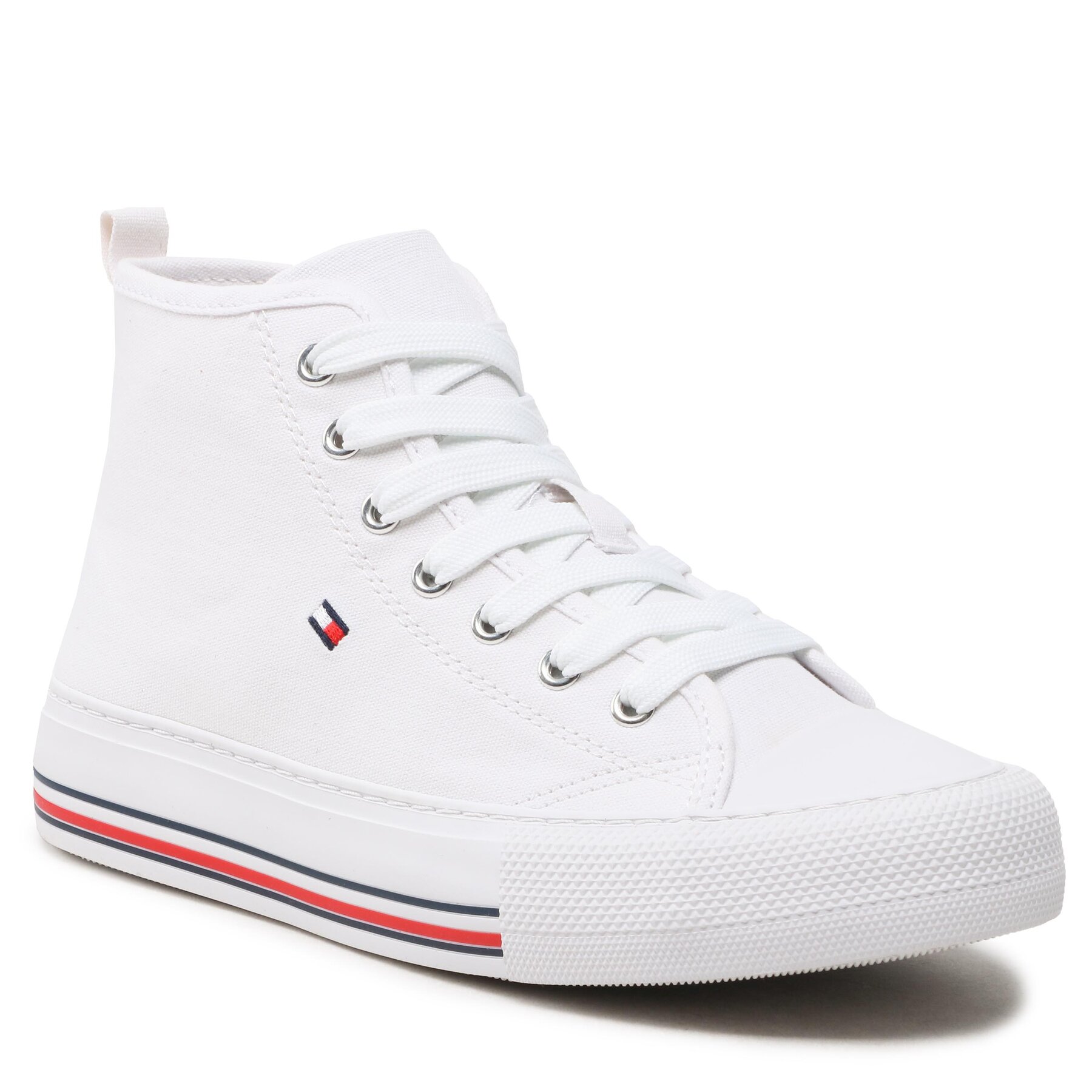 Modne superge Tommy Hilfiger High Top Lace-Up T3A9-32679-0890 S White 100