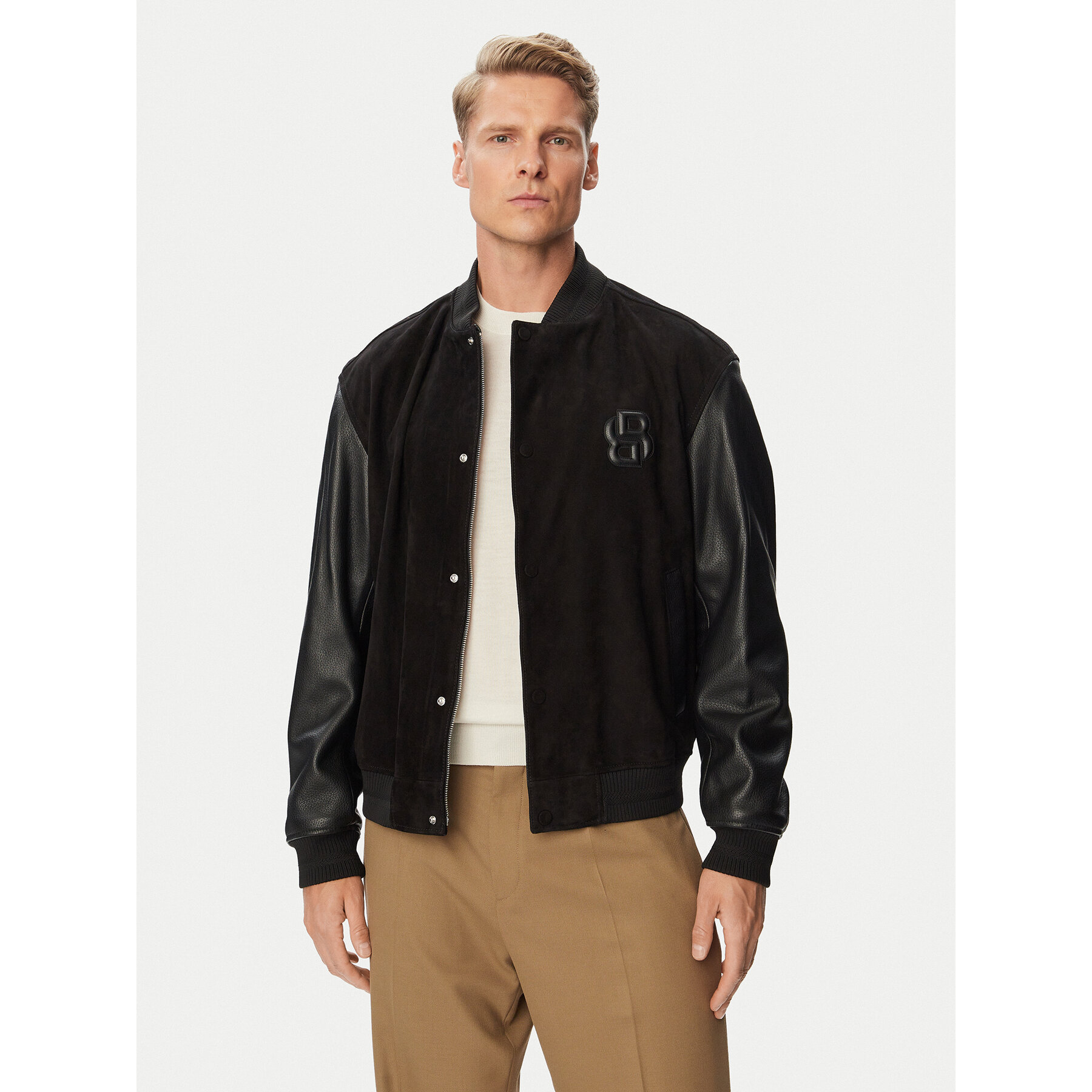 BOSS Lederjacke C-Mileon 50564584 Schwarz Regular Fit