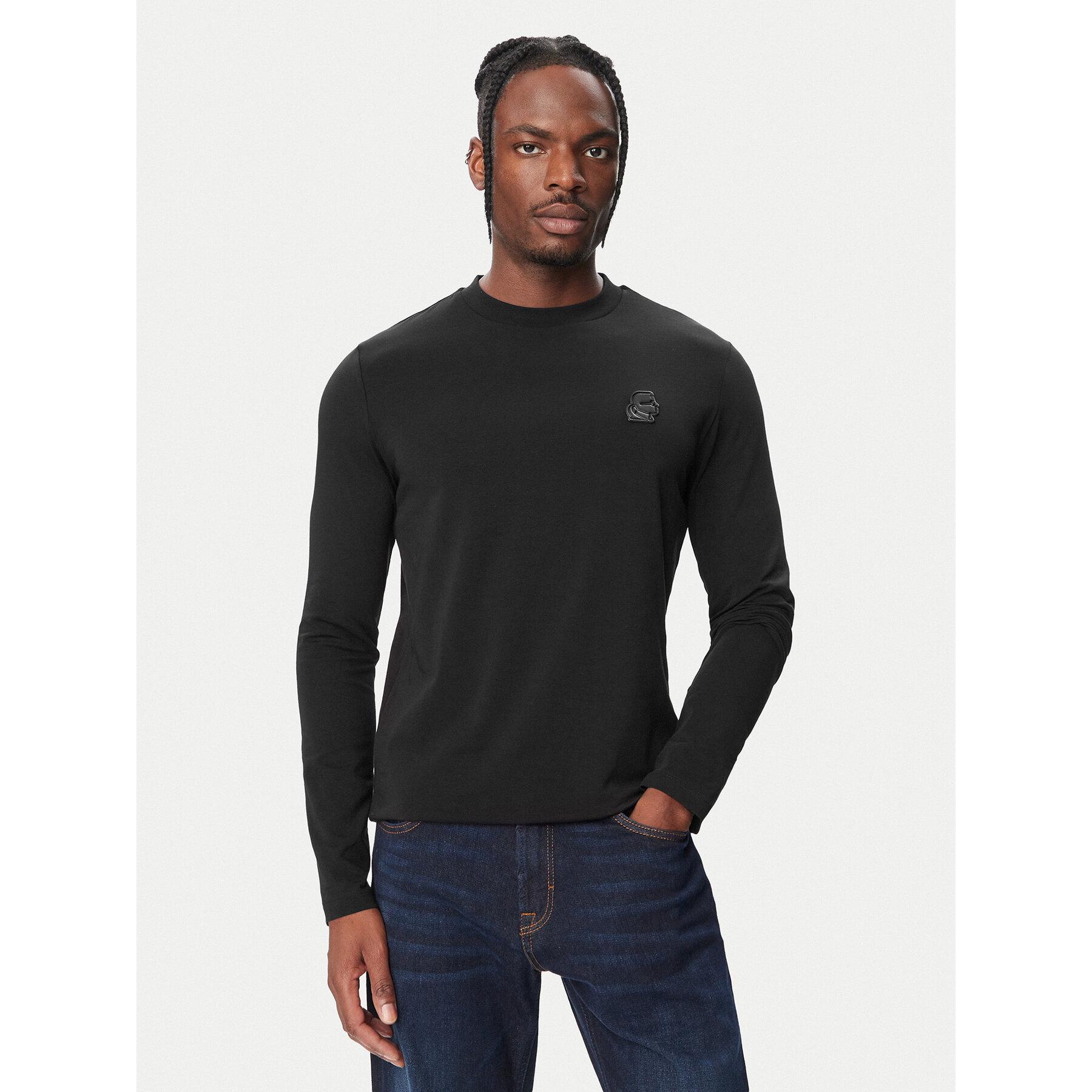 KARL LAGERFELD Longsleeve 755048 564235 Schwarz Regular Fit