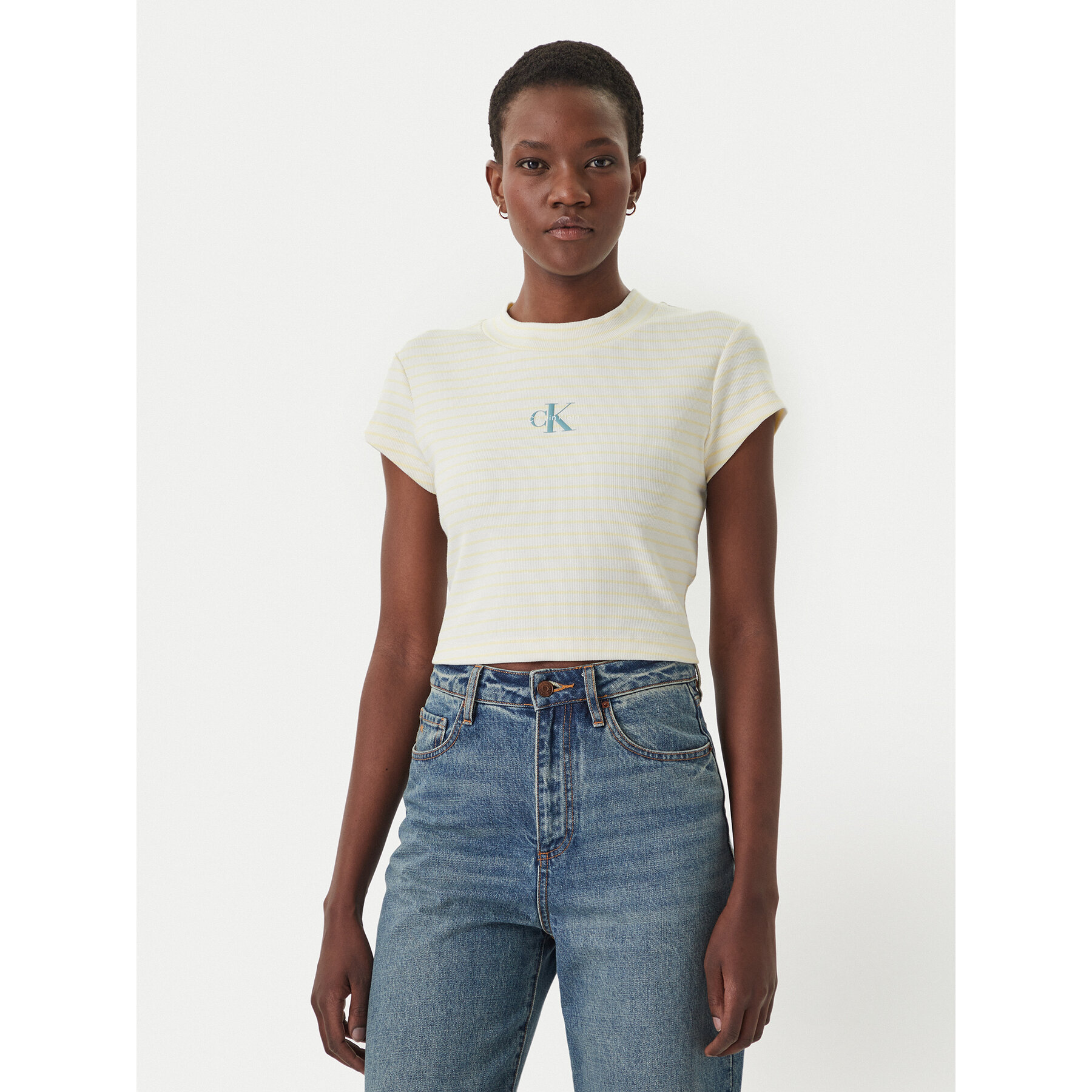 Calvin Klein Jeans T-Shirt LV047F833G Gelb Slim Fit