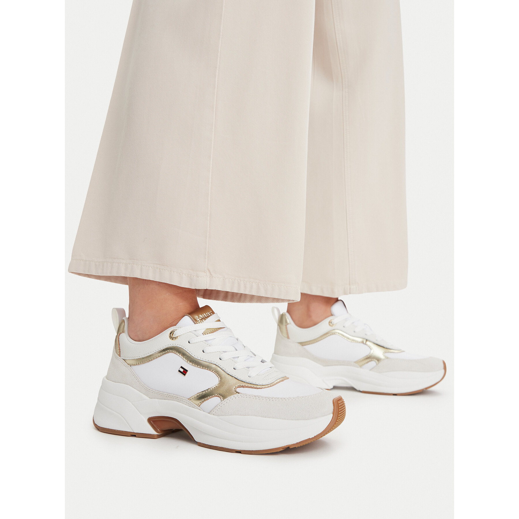 Sneakers Tommy Hilfiger Th Chunky Runner Metallic FW0FW09204 Écru
