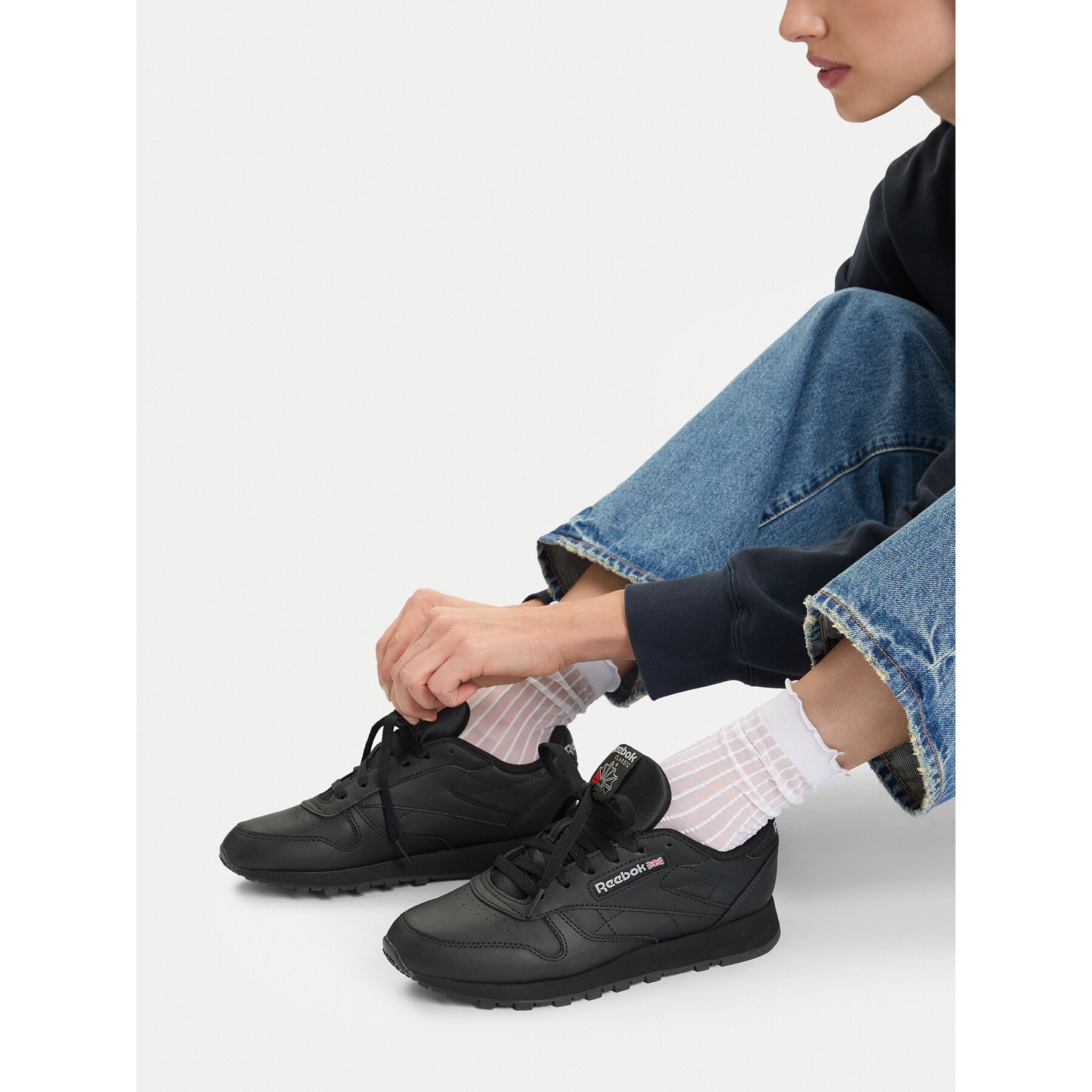 Superge Reebok EO-CLASSIC LEATHER 100008497 Črna