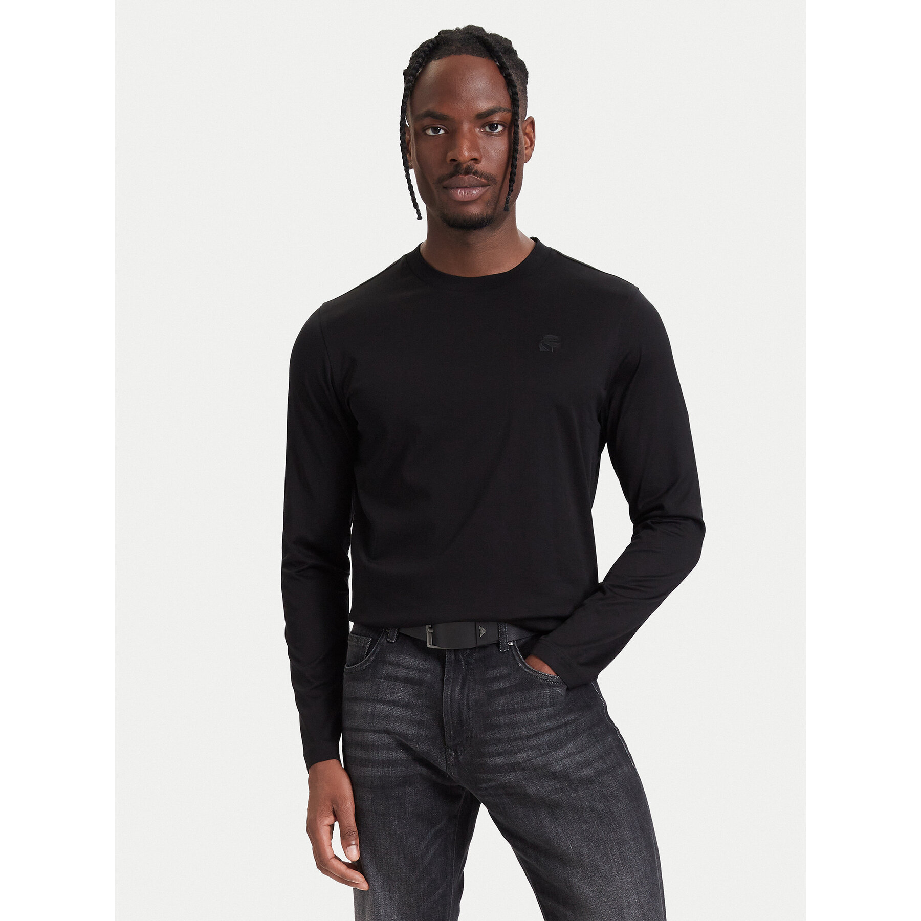KARL LAGERFELD Longsleeve 755002 564200 Schwarz Regular Fit