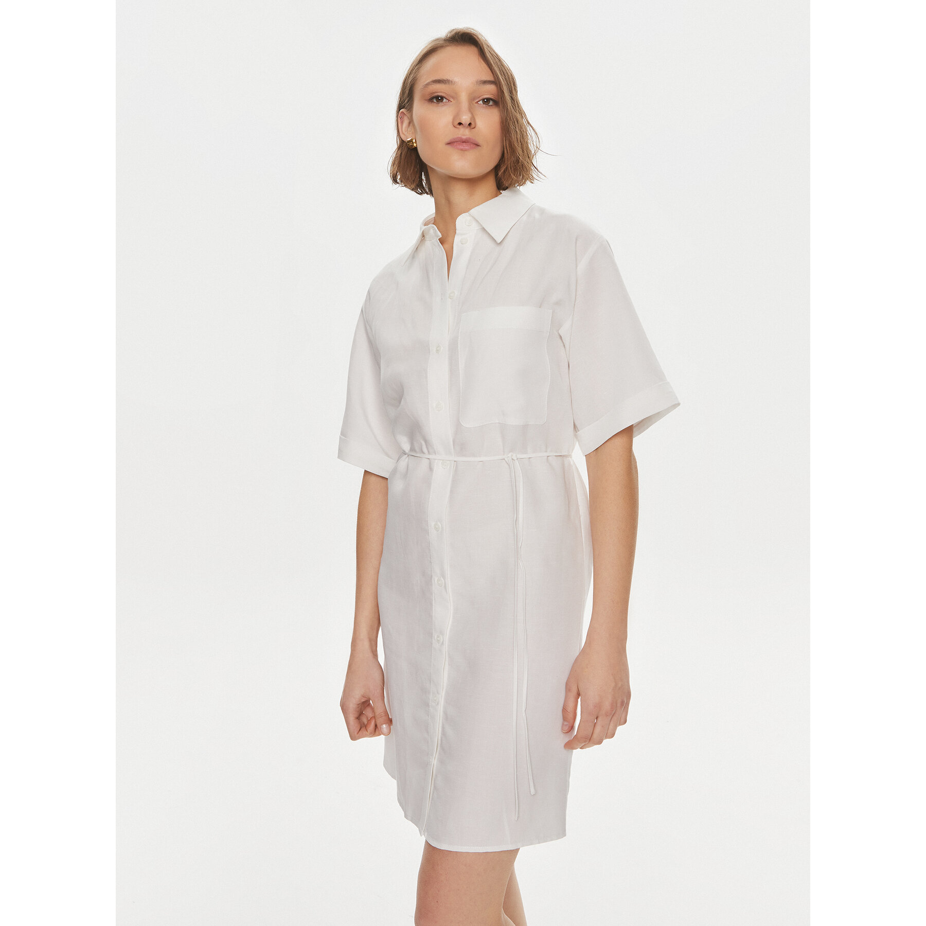 Calvin Klein Hemdkleid K20K206697 Weiß Relaxed Fit