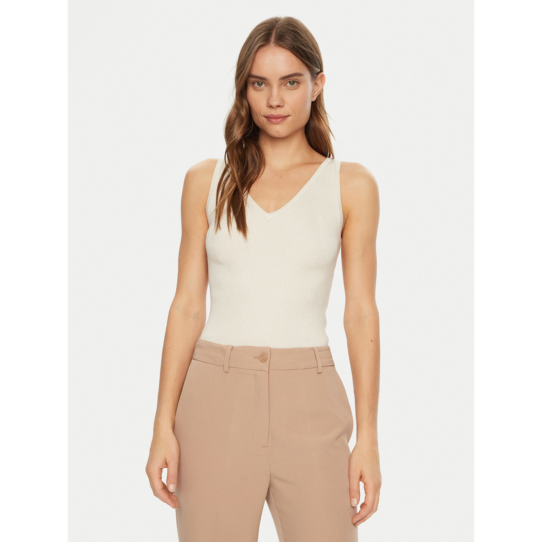 Guess Τοπ W5RR18 Z34O0 Λευκό Regular Fit