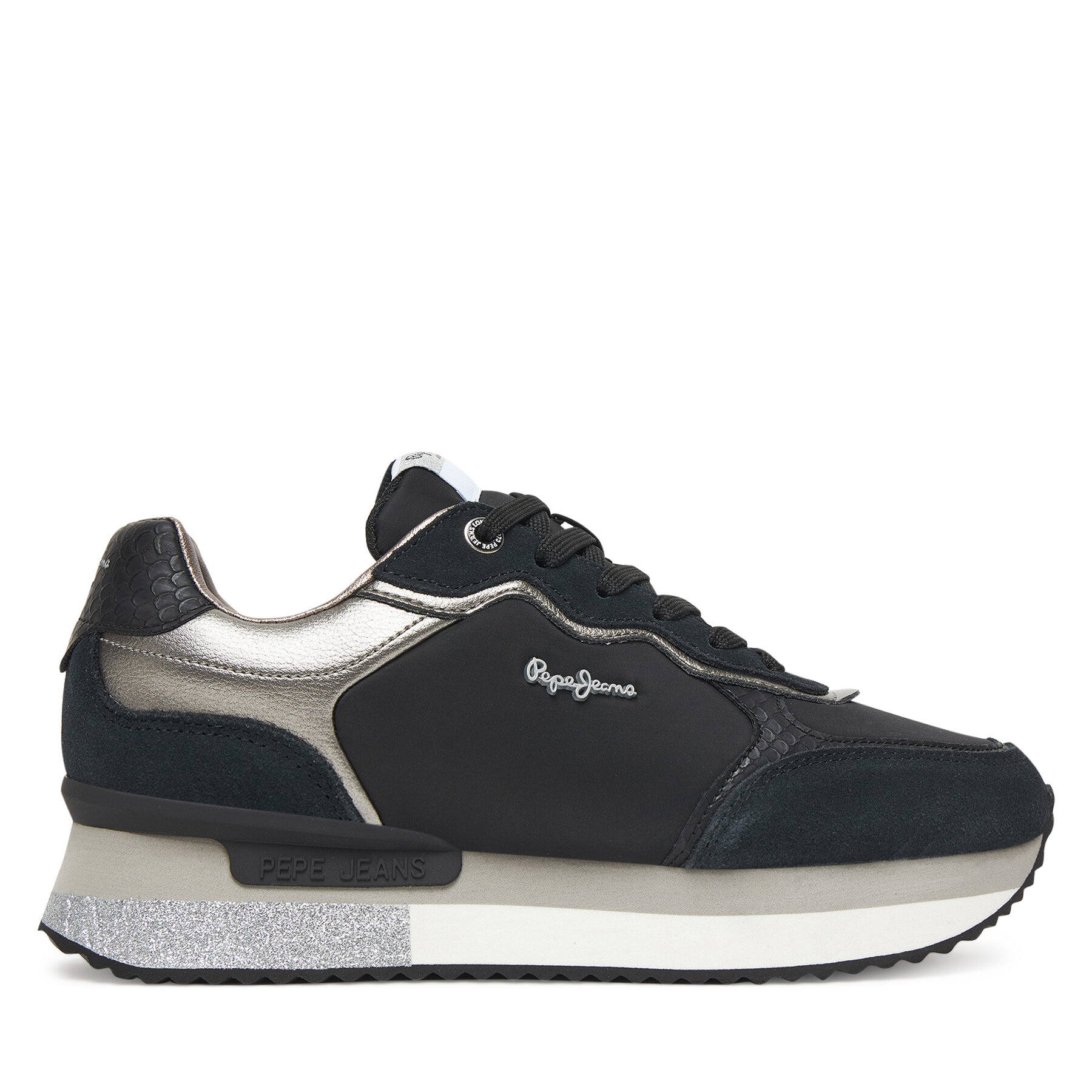 Sneakersy Pepe Jeans Rusper Glam W PLS600008 Čierna