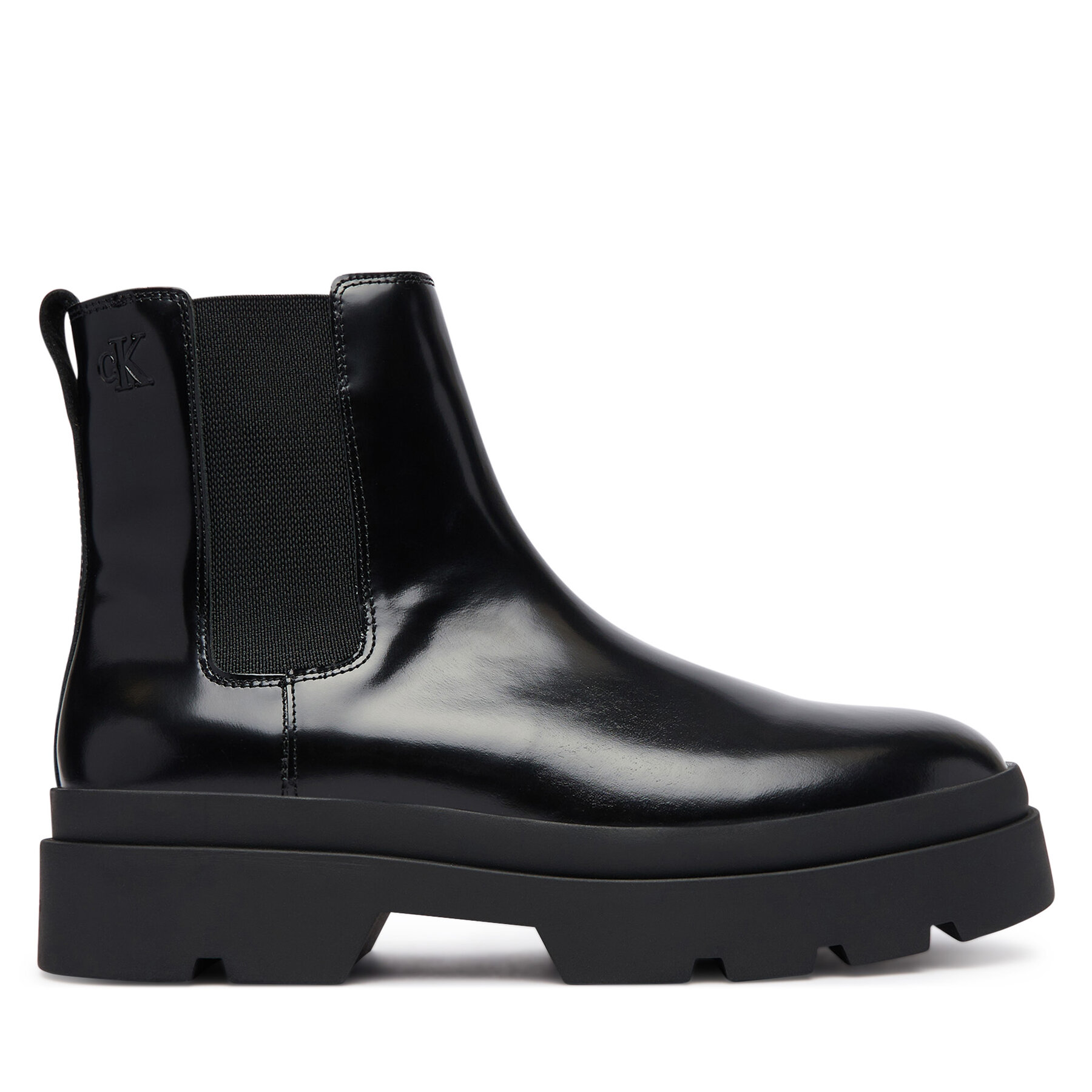 Gležnjarji Chelsea Calvin Klein Lugged Chelsea Boot Matt Lth HM0HM02445 Črna