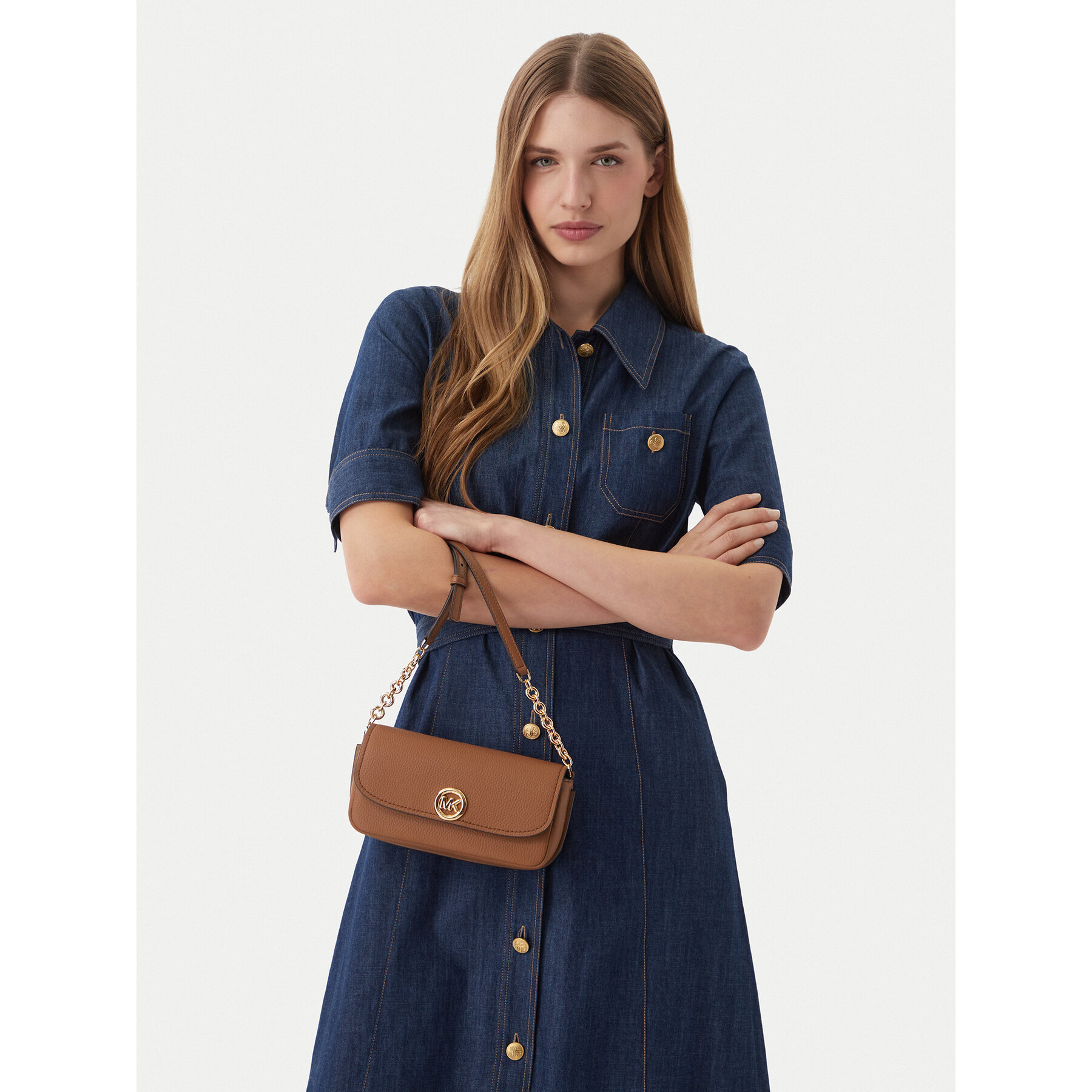 Ročna torba MICHAEL Michael Kors Nolita 32S6GY5C5L Rjava