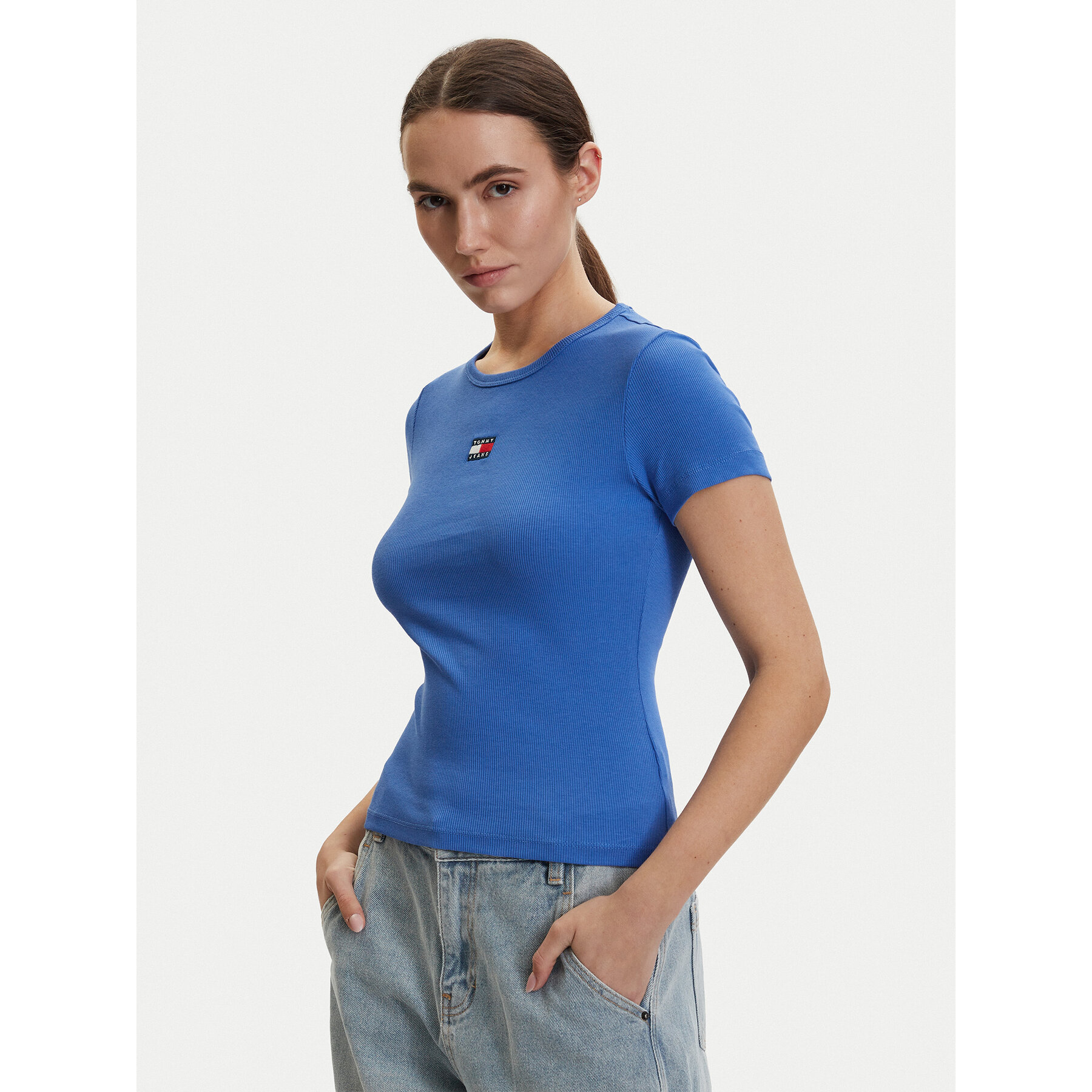 Tommy Jeans T-Shirt DW0DW17881 Blau Slim Fit