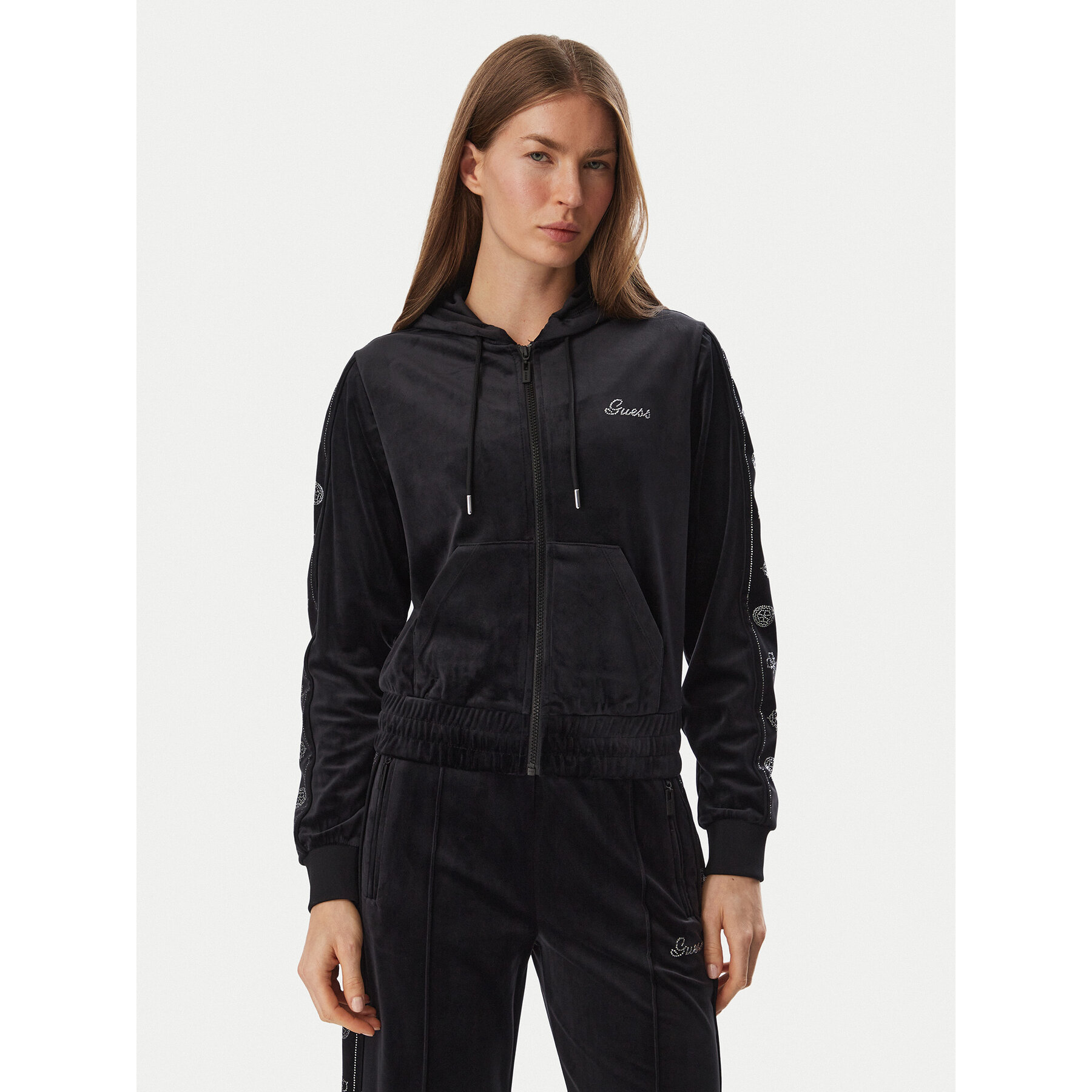 Guess Sweatshirt V6BQ07 K6301 Schwarz Regular Fit