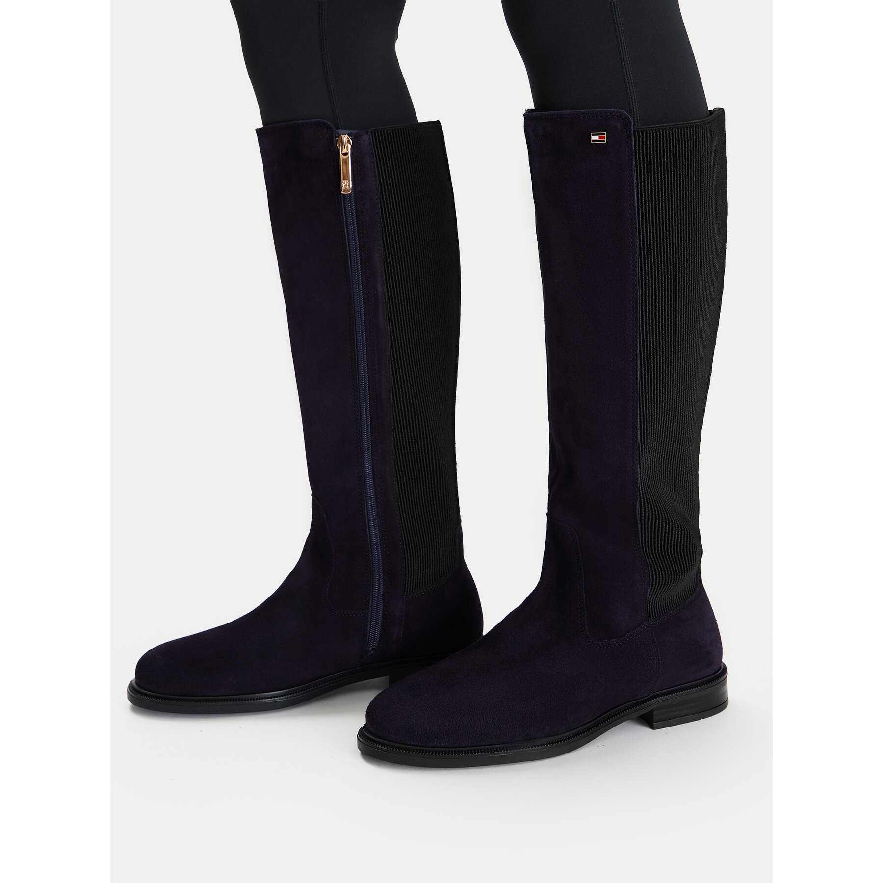 Ботуши Tommy Hilfiger Enamel Flag Suede High Chelsea FW0FW09574 Тъмносин