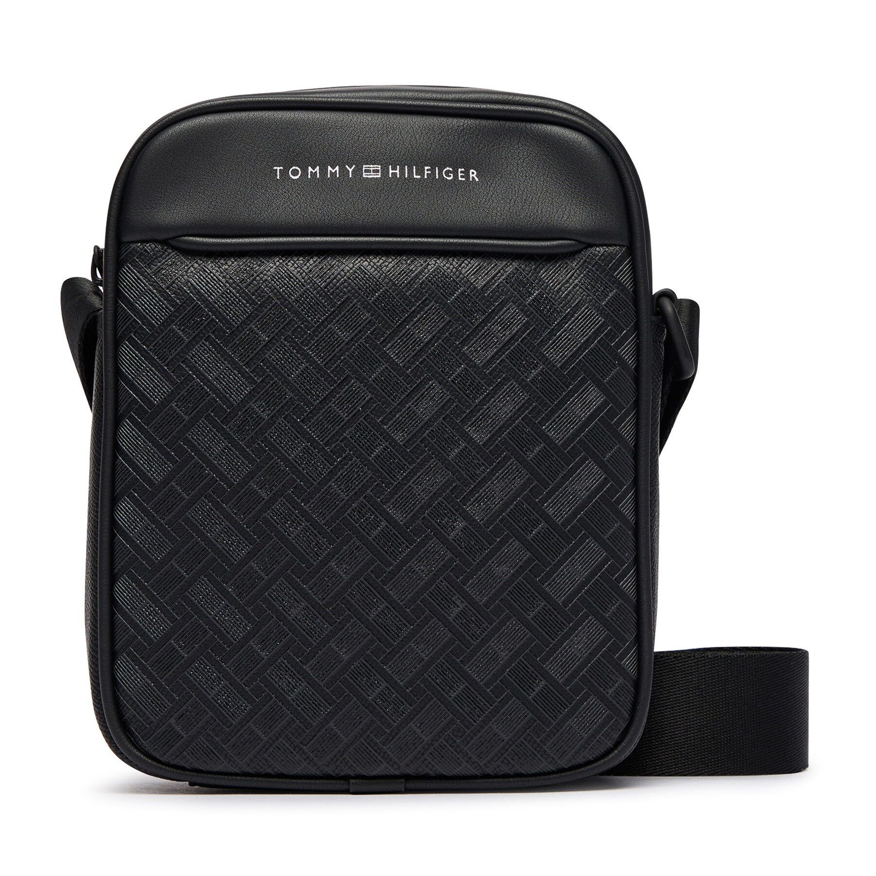 Taška cez rameno Tommy Hilfiger Th Modern Monogram Mini Reporter AM0AM14844 Čierna