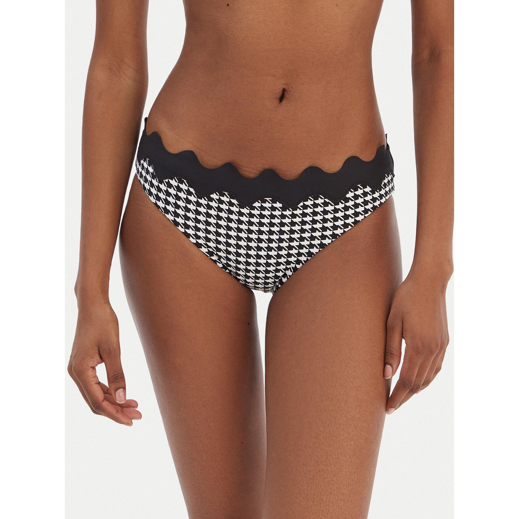 Seafolly Bikini-Unterteil Gia Check Ric Rac 40711-282 Schwarz